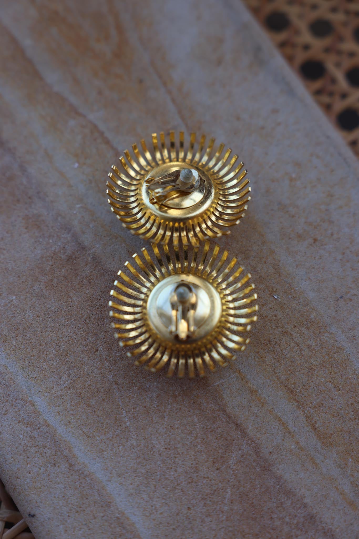 Golden Radiance Sunburst Earrings|Vintage Baazaar