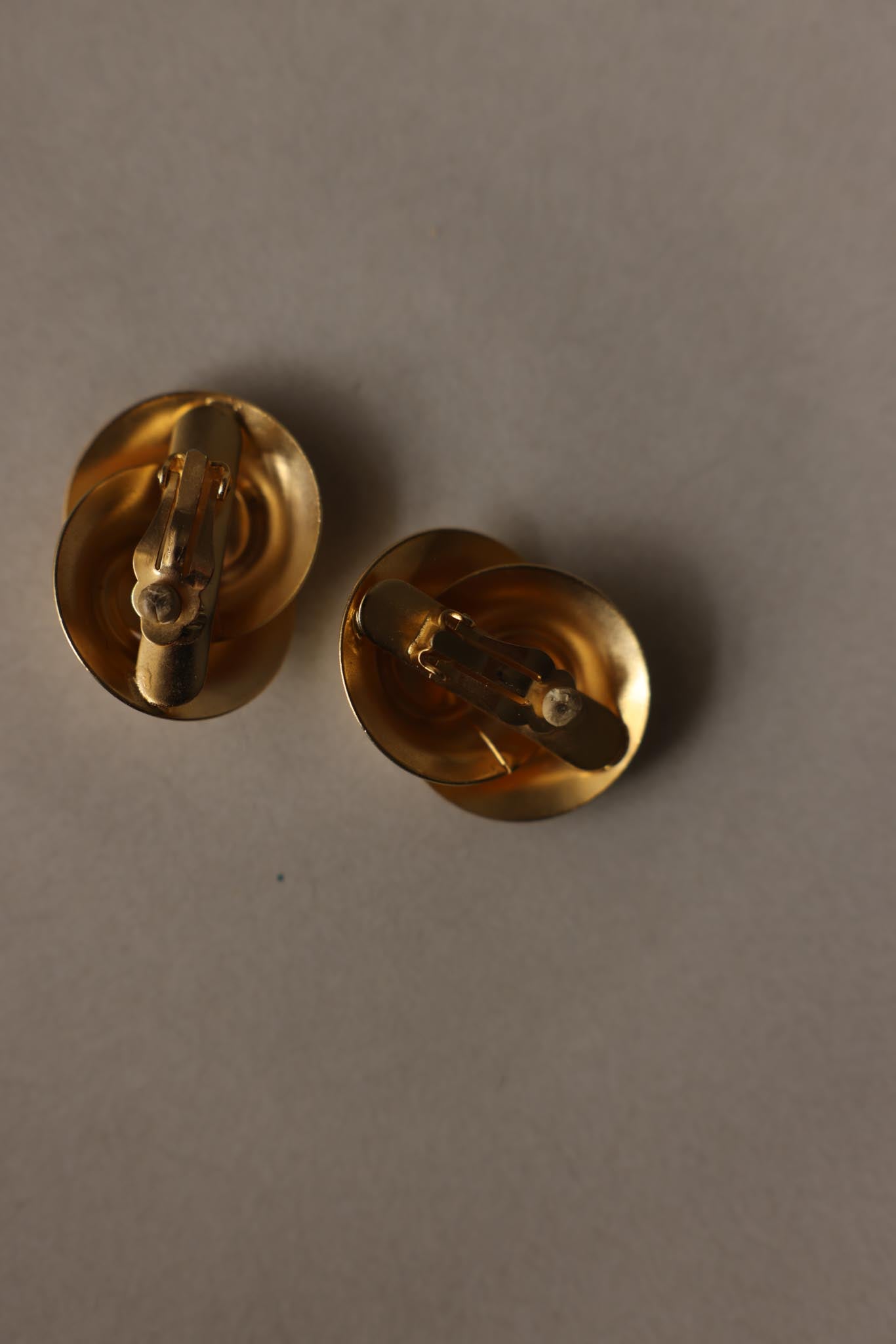 Matte Gold Swirl Clip-On Earrings