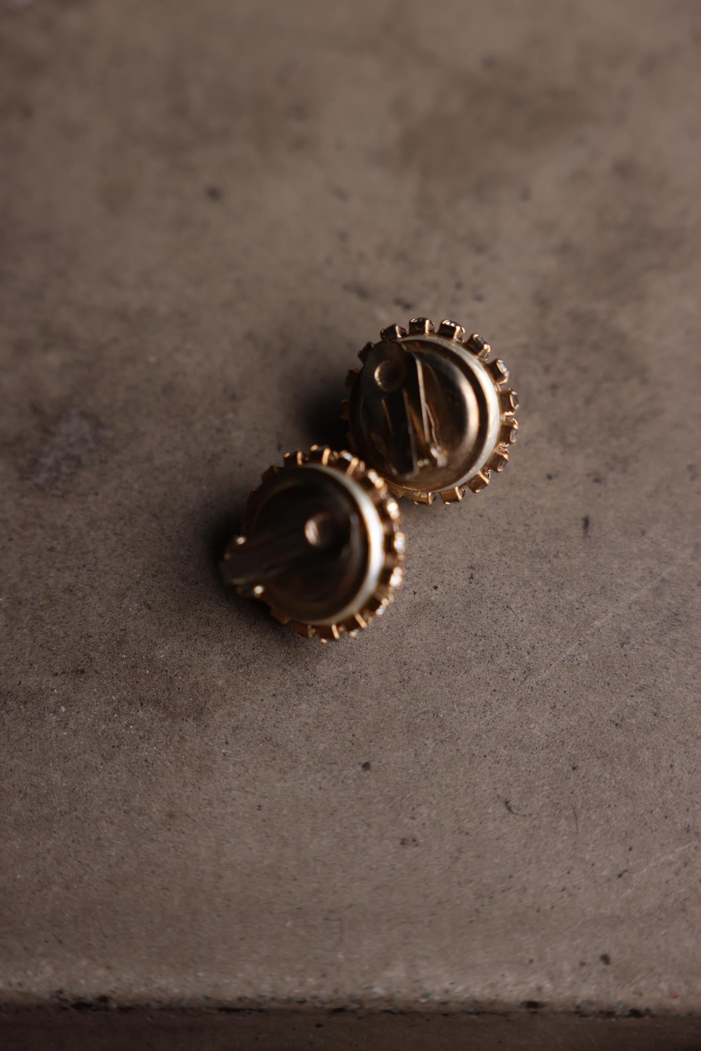Gold-Tone Rhinestone & Pearl Clip-On Earrings