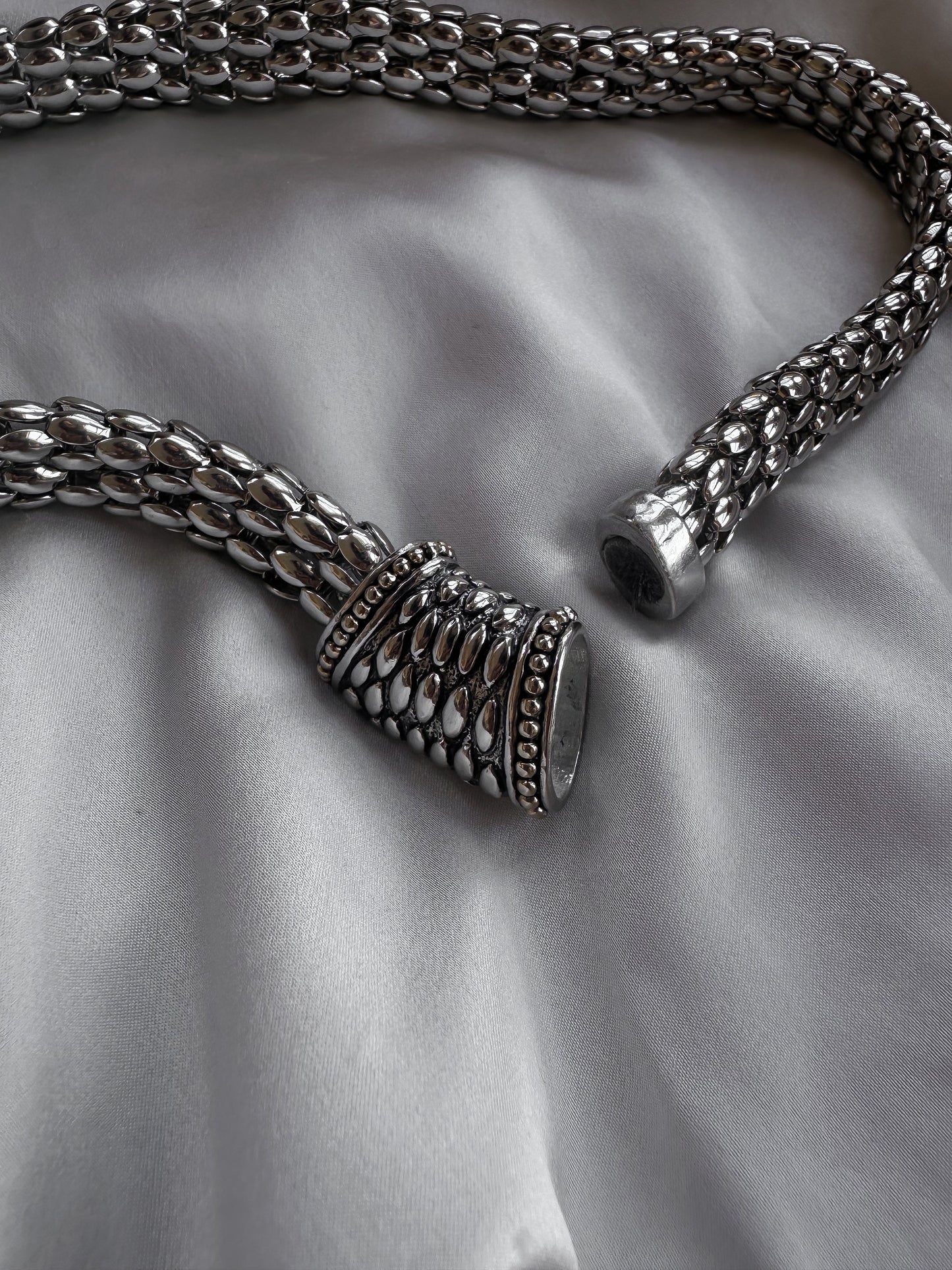 Silver Tone Cascade Collar Necklace|Vintage Baazaar