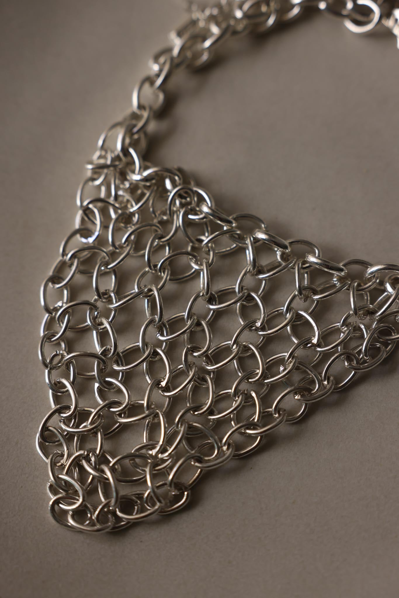 Kenneth Cole Silvertone Chain Mesh Statement Necklace
