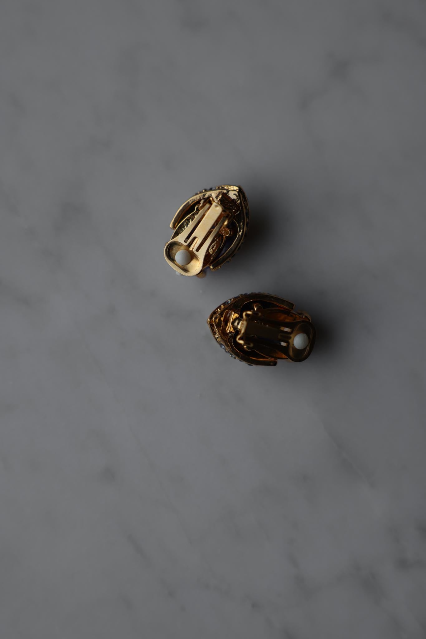 Blue Cabochon Clip-On Earrings