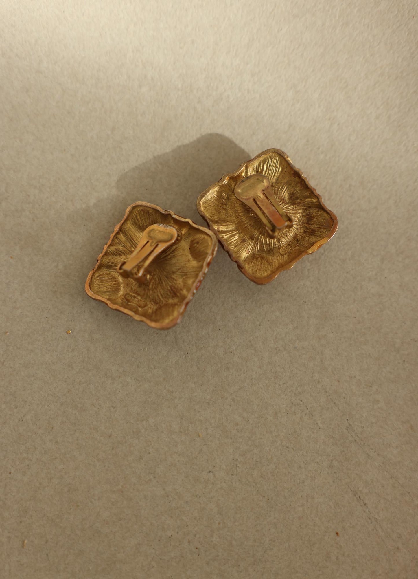Don Lin Amber Enamel Clip-On Earrings