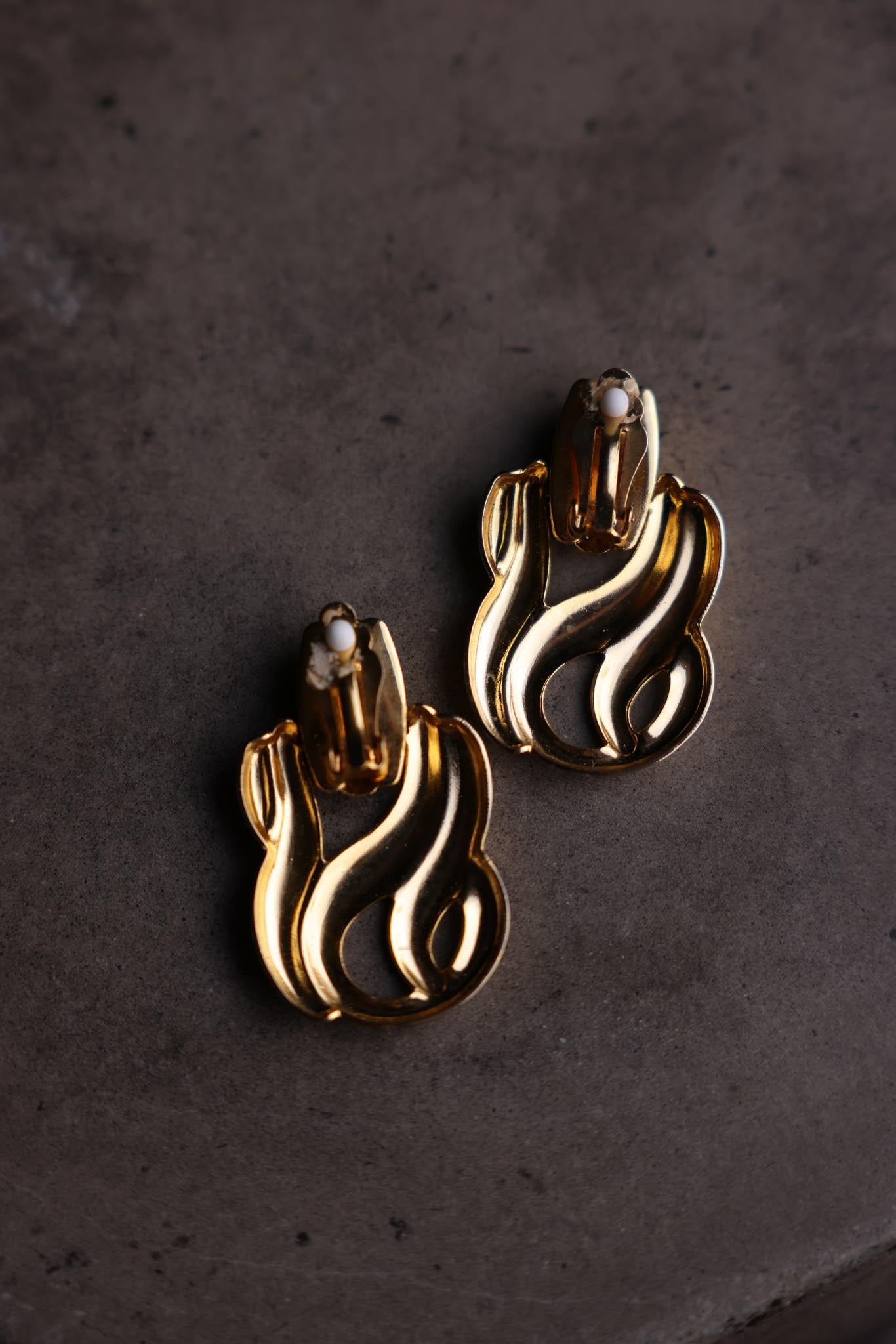 Golden Wave Clip-On Earrings