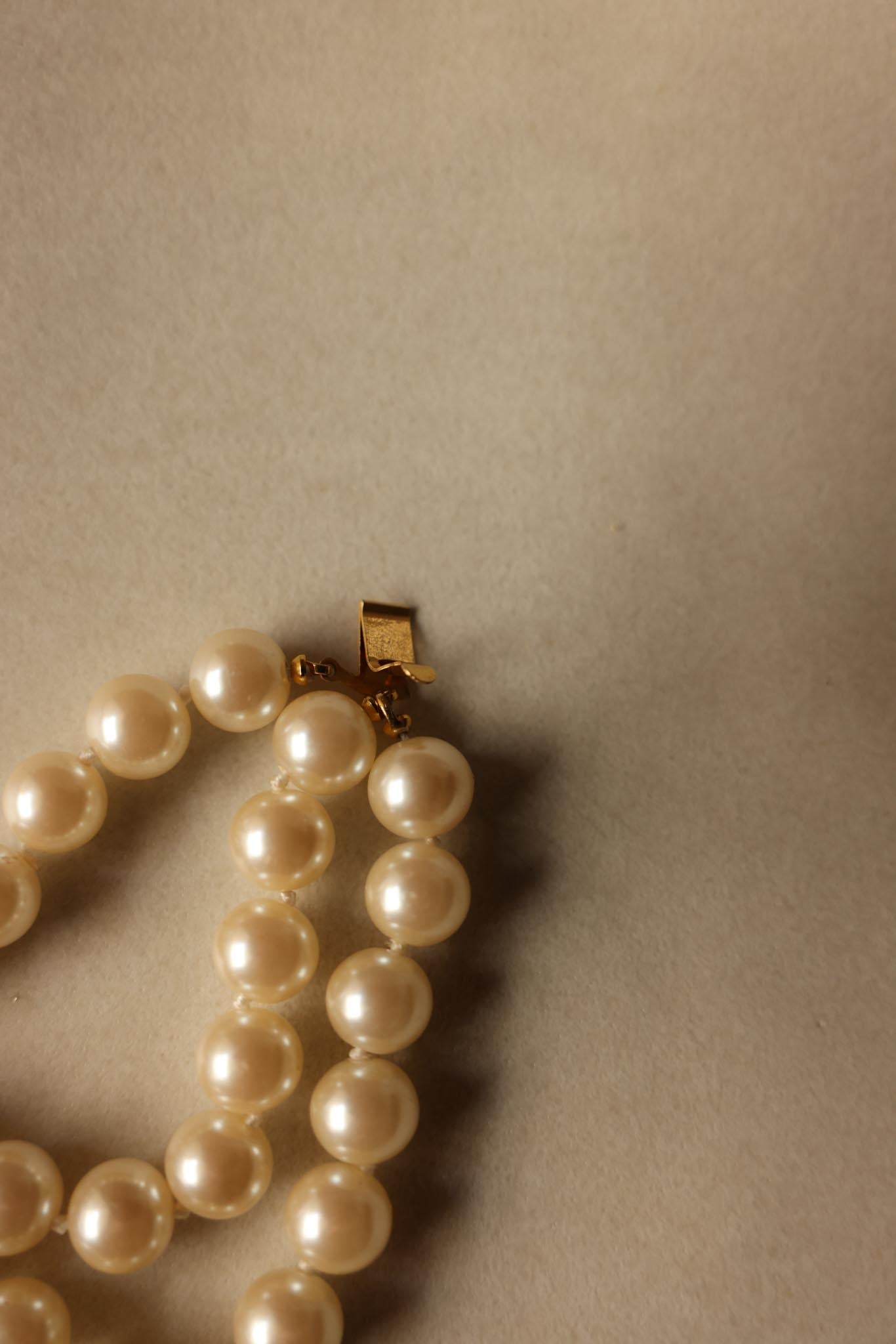 1980s Givenchy Faux Pearl & Rhinestone Bracelet