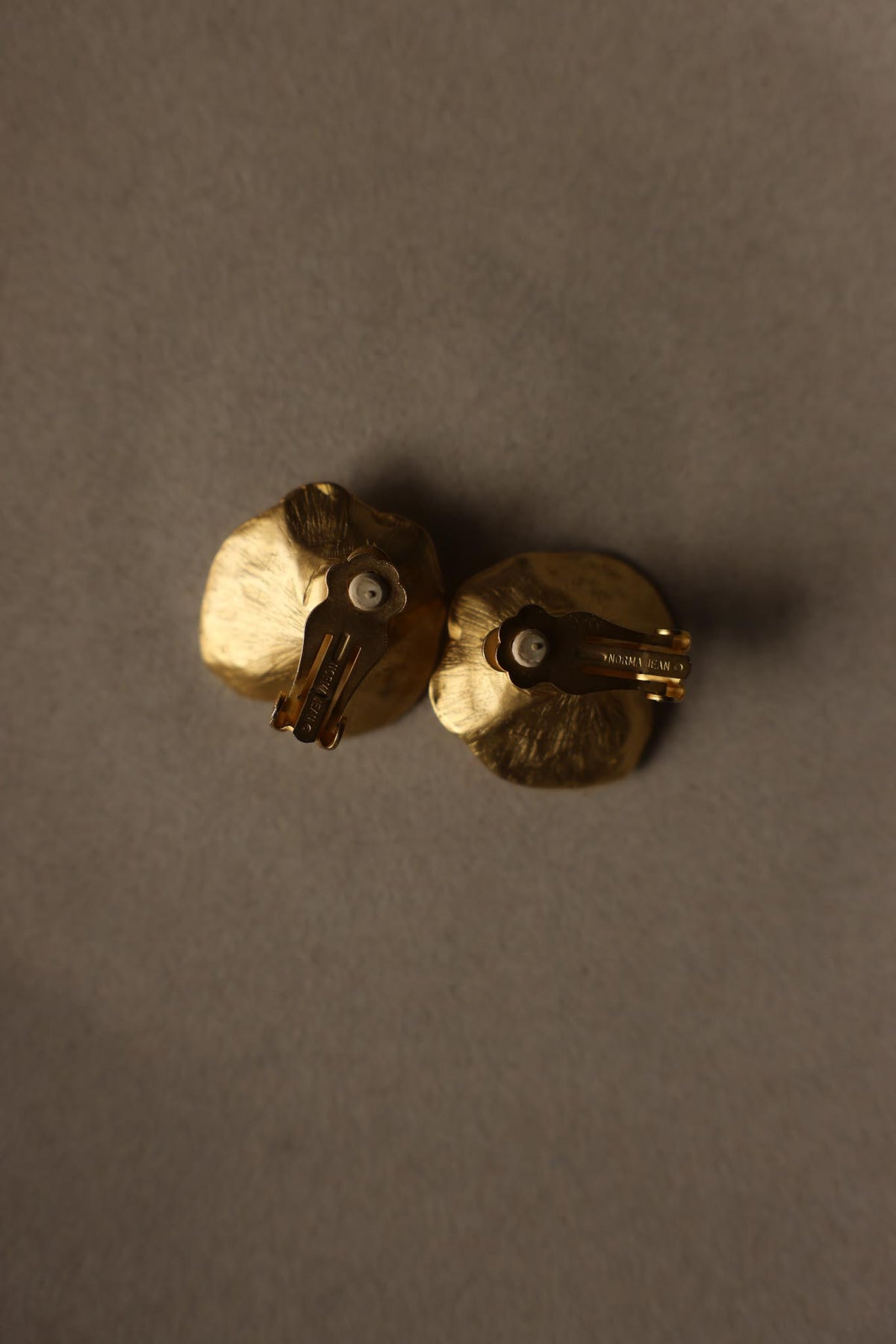 Norma Jean Matte Gold Flower Faux Pearl Clip-On Earrings
