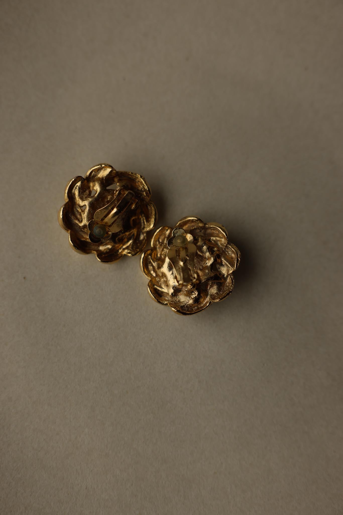 Twisted Gold-Tone Faux Pearl Clip-On Earrings