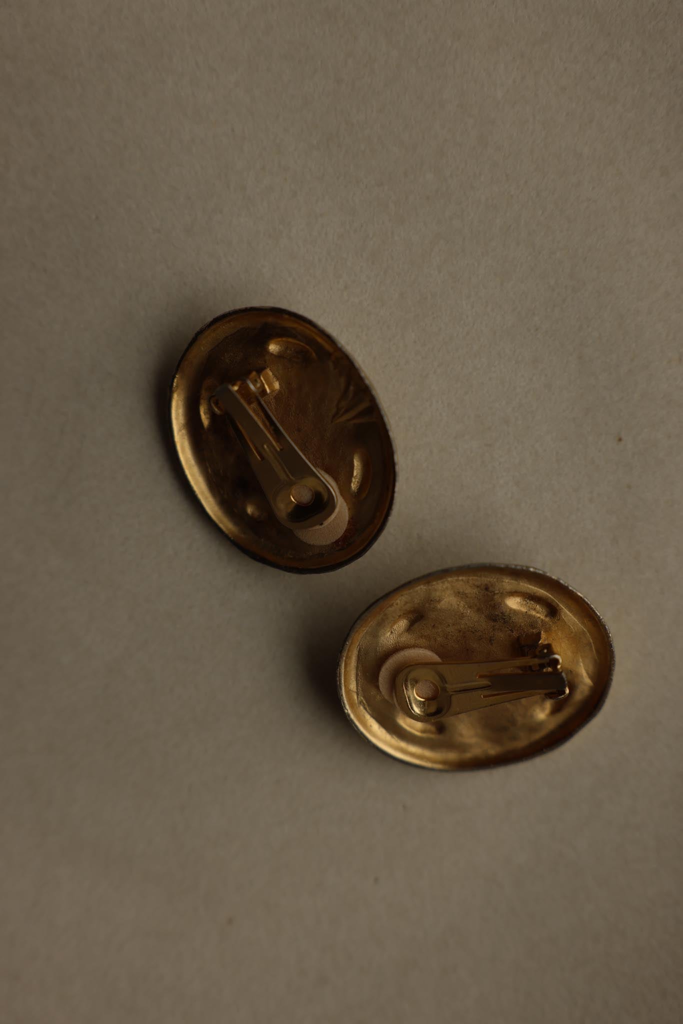 Oval White Cabochon Clip-On Earrings