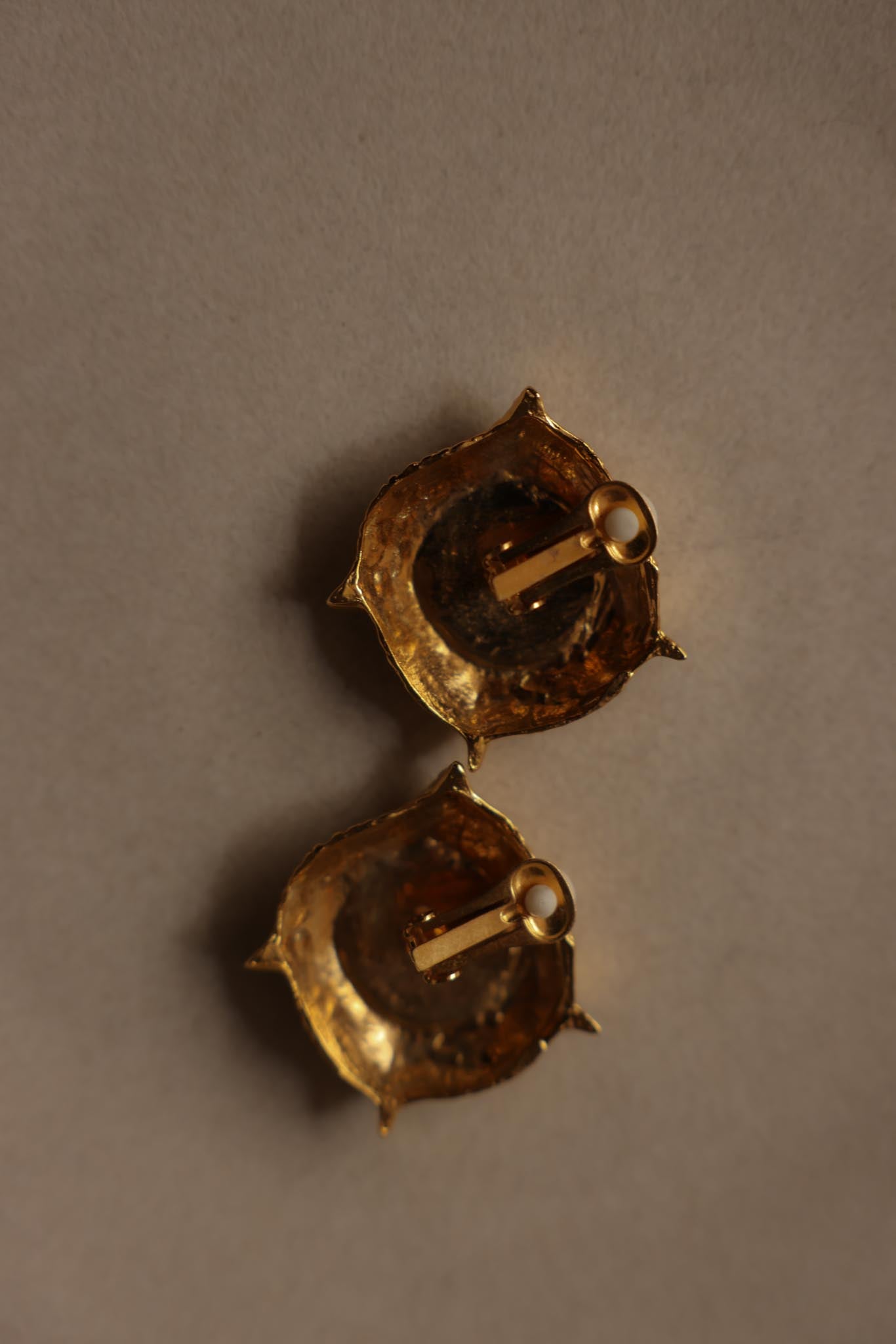 Textured Gold-Tone Square Clip-On Earrings