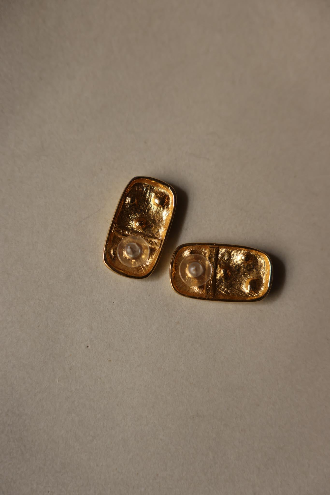 Liz Claiborne Gold-Toned Rectangle Earrings|Vintage Baazaar