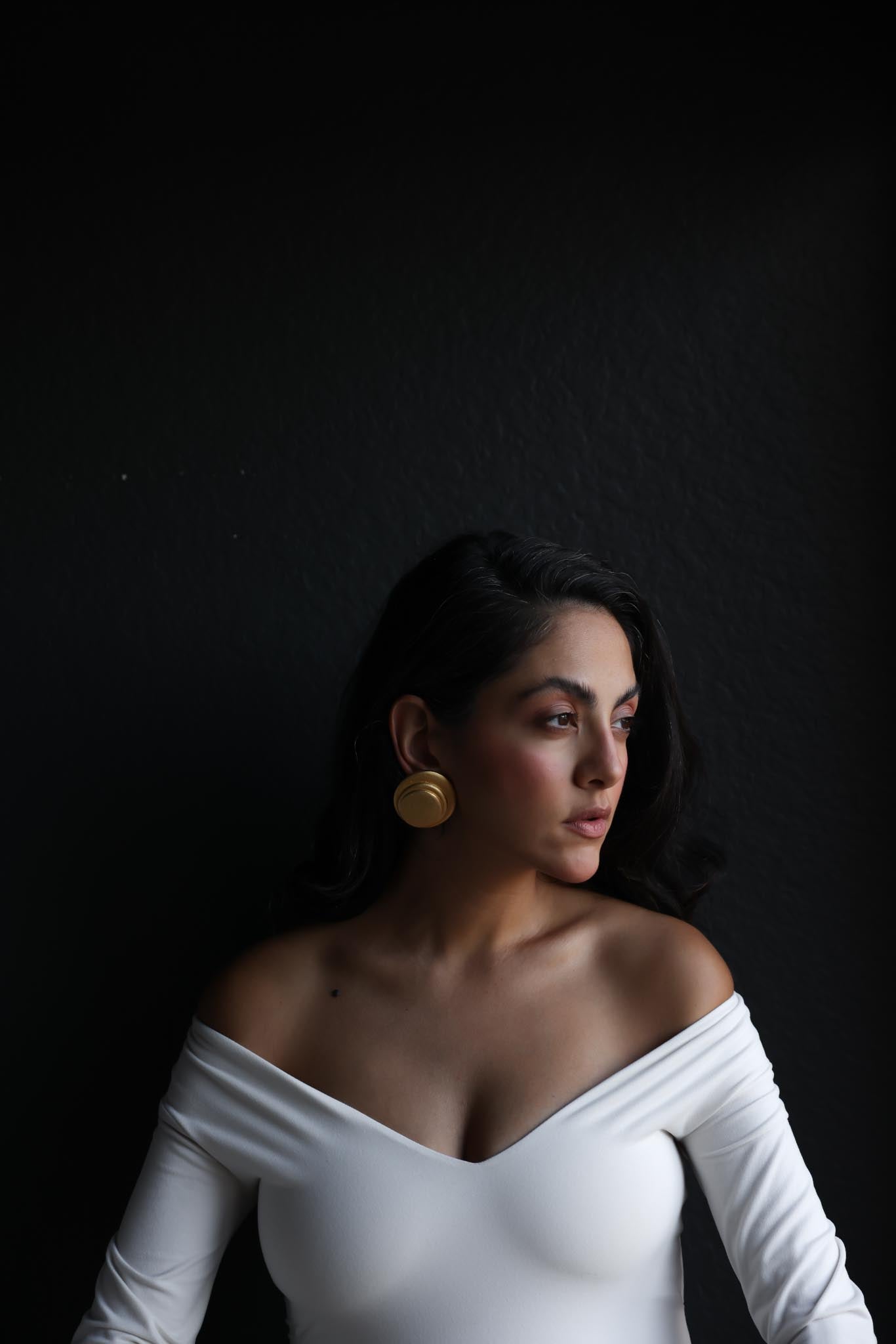 Matte Gold Tiered Circle Clip-On Earrings
