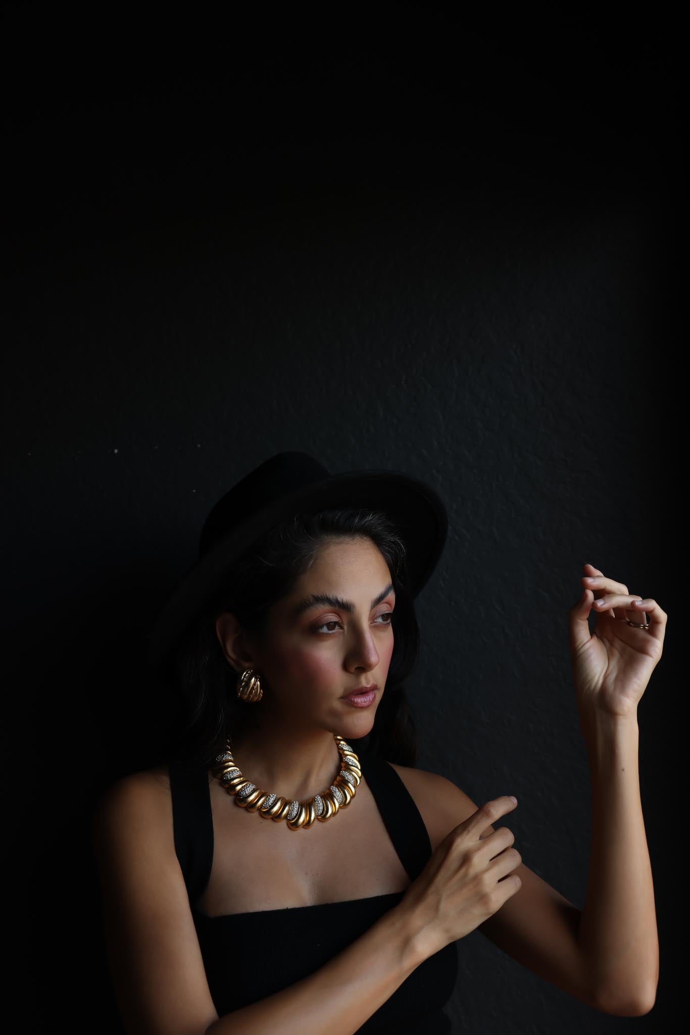 VINTAGE LES BERNARD PAVÉ ARTICULATE NECKLACE