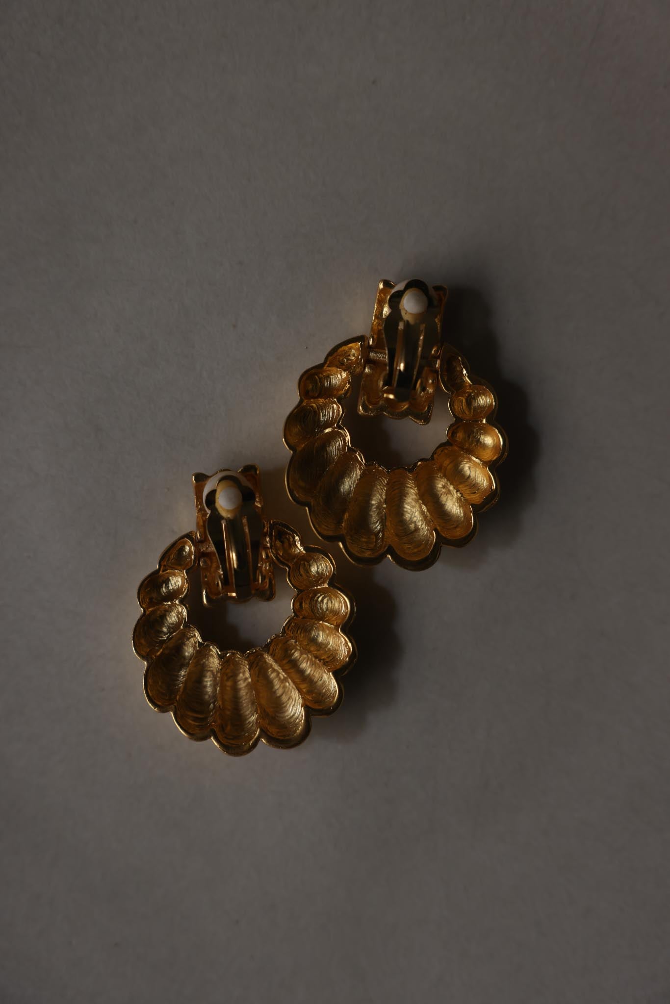Gold-Plated Matte Gold Door Knocker Clip-On Earrings