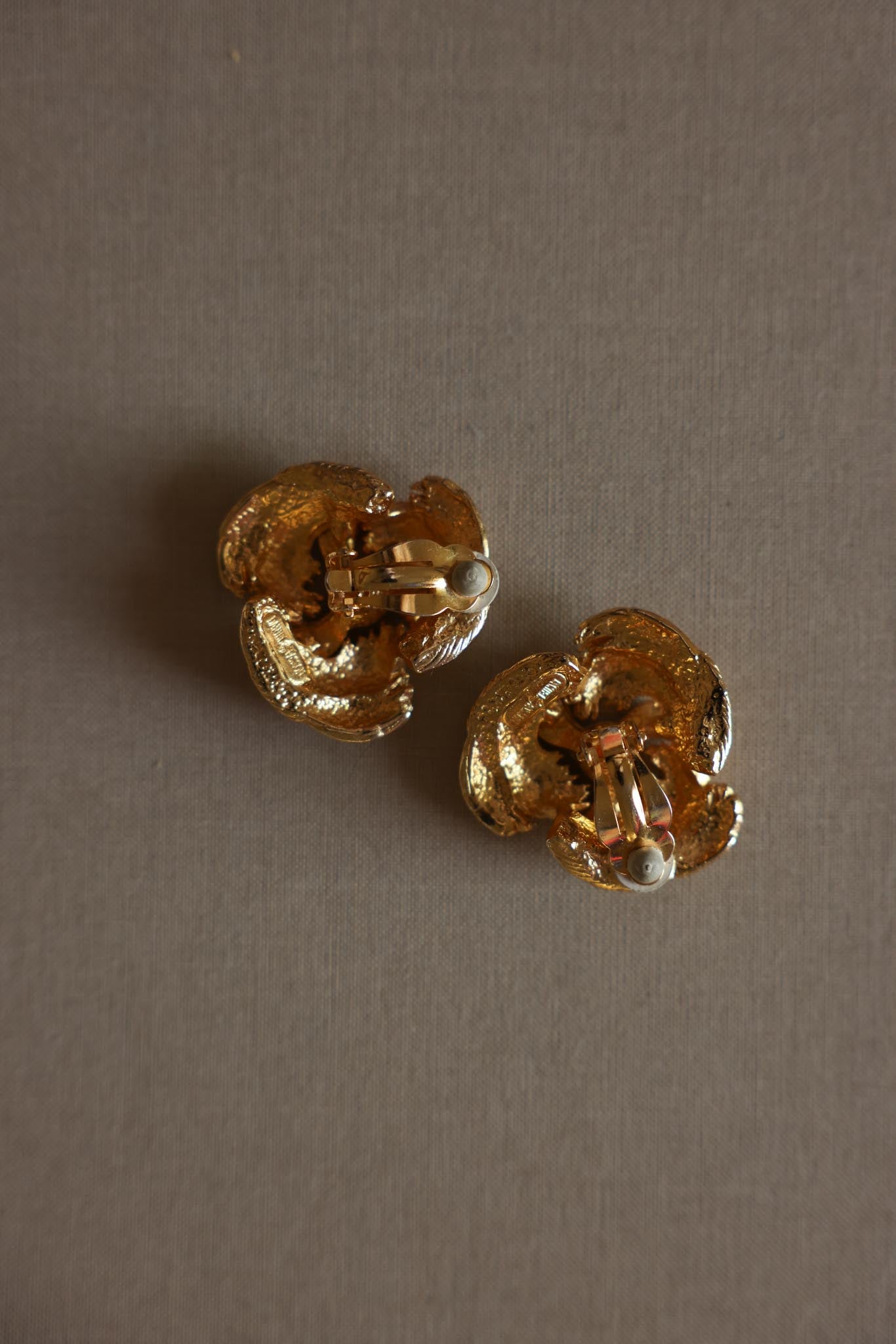 Daniel de Fasson Gold Swirl Clip-On Earrings