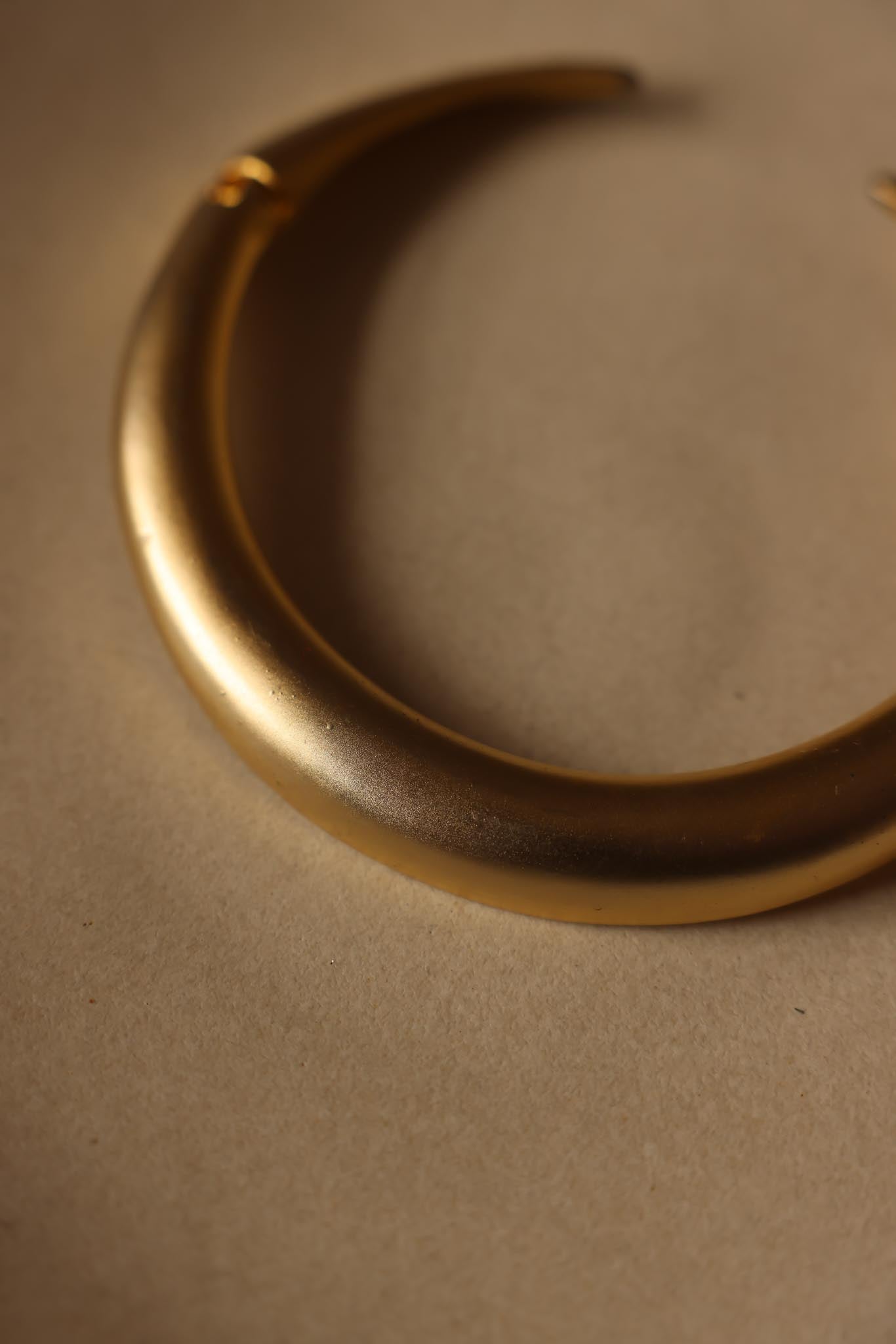 Matte Gold Hinged Collar Necklace