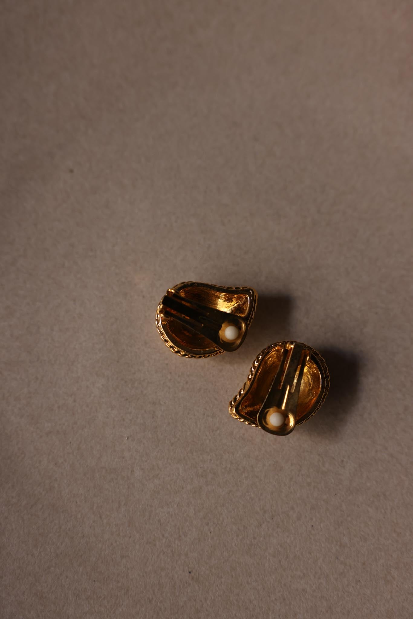 Gold-Tone Paisley Rhinestone Clip-On Earrings