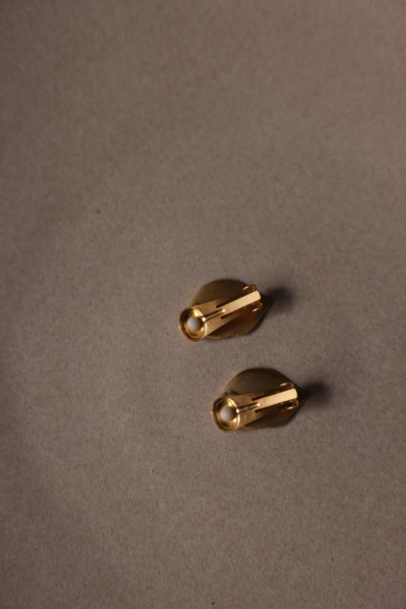 Matte Gold Leaf Clip-On Earrings