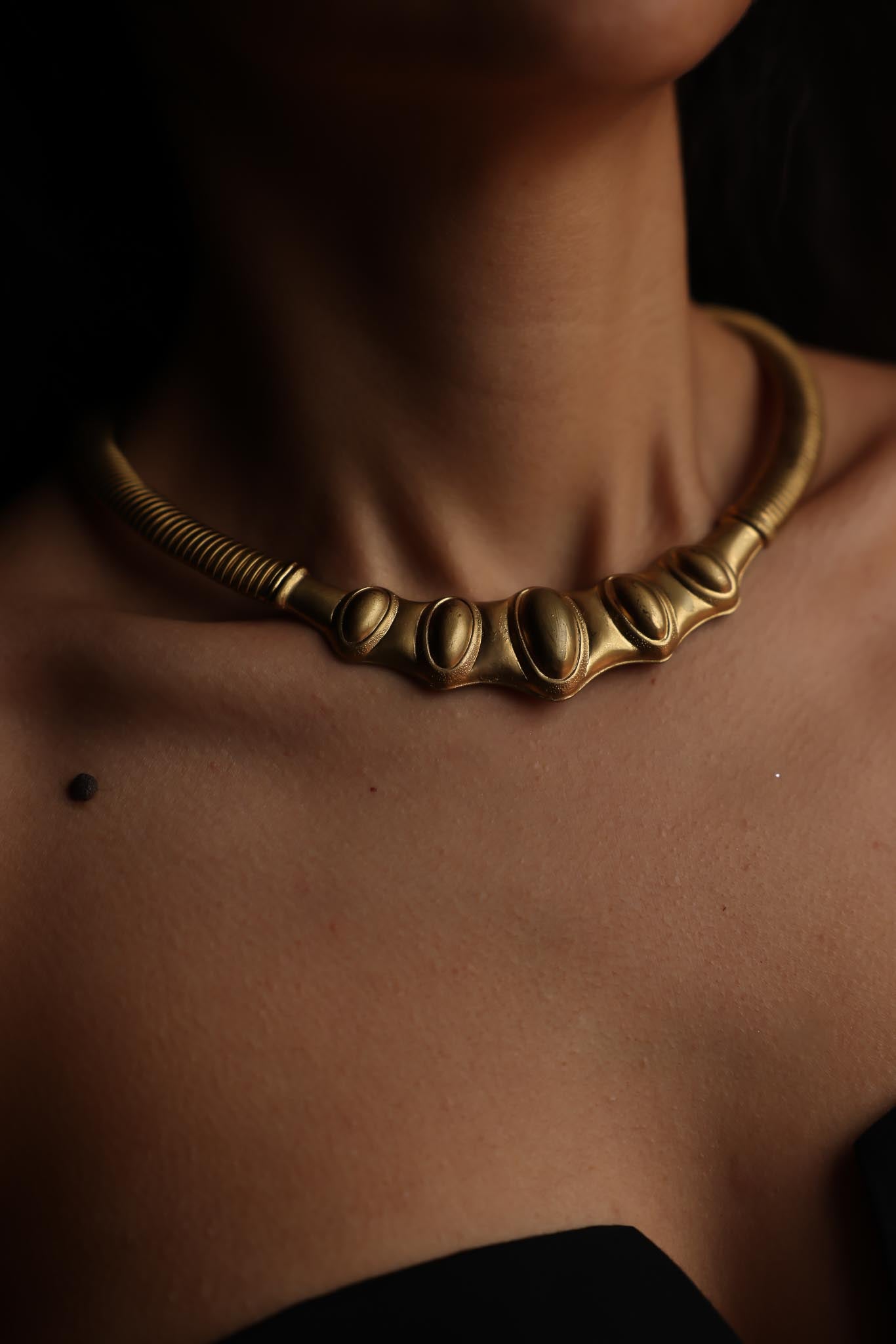 Bold Brass Omega Necklace