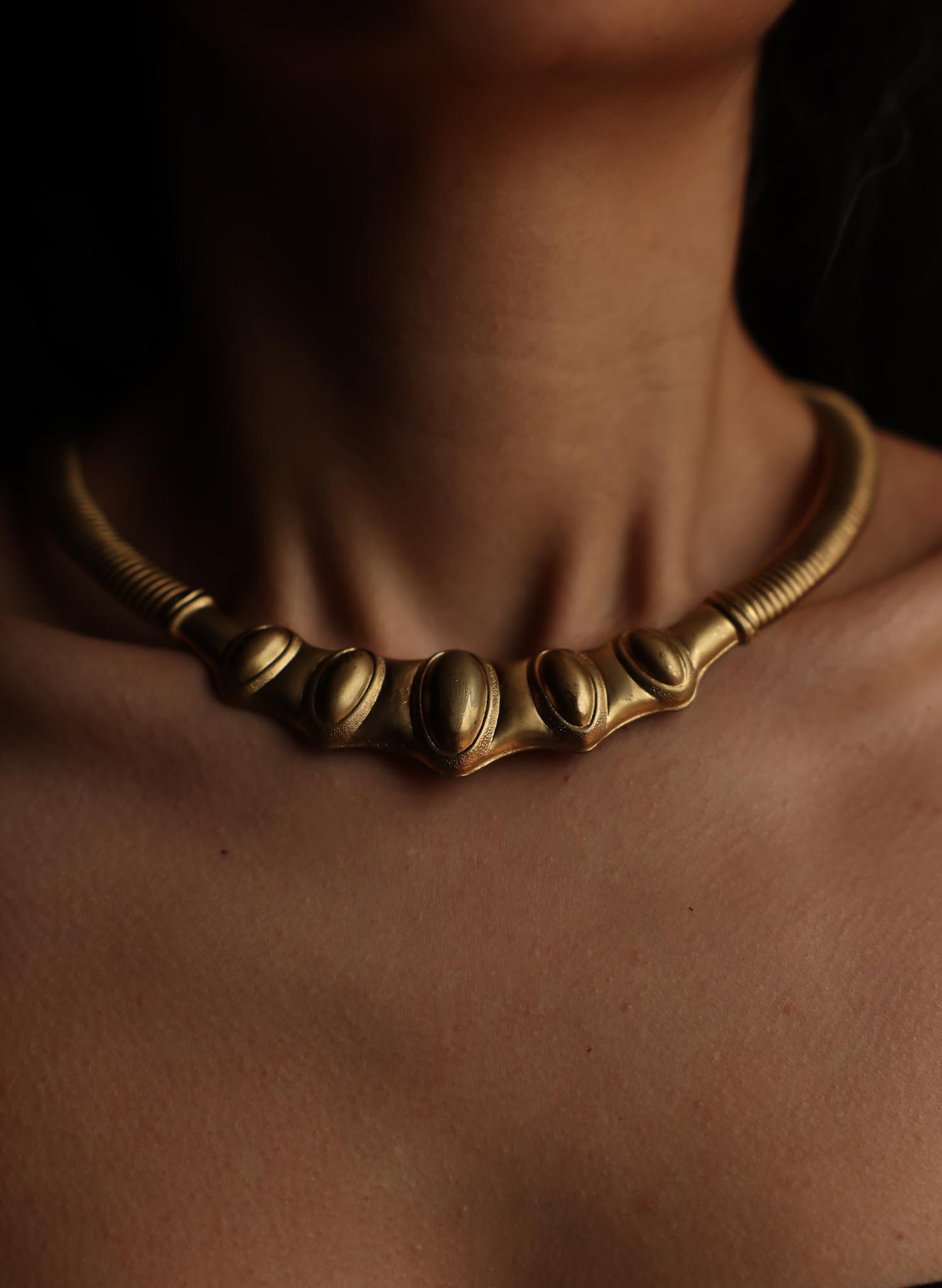 Bold Brass Omega Necklace