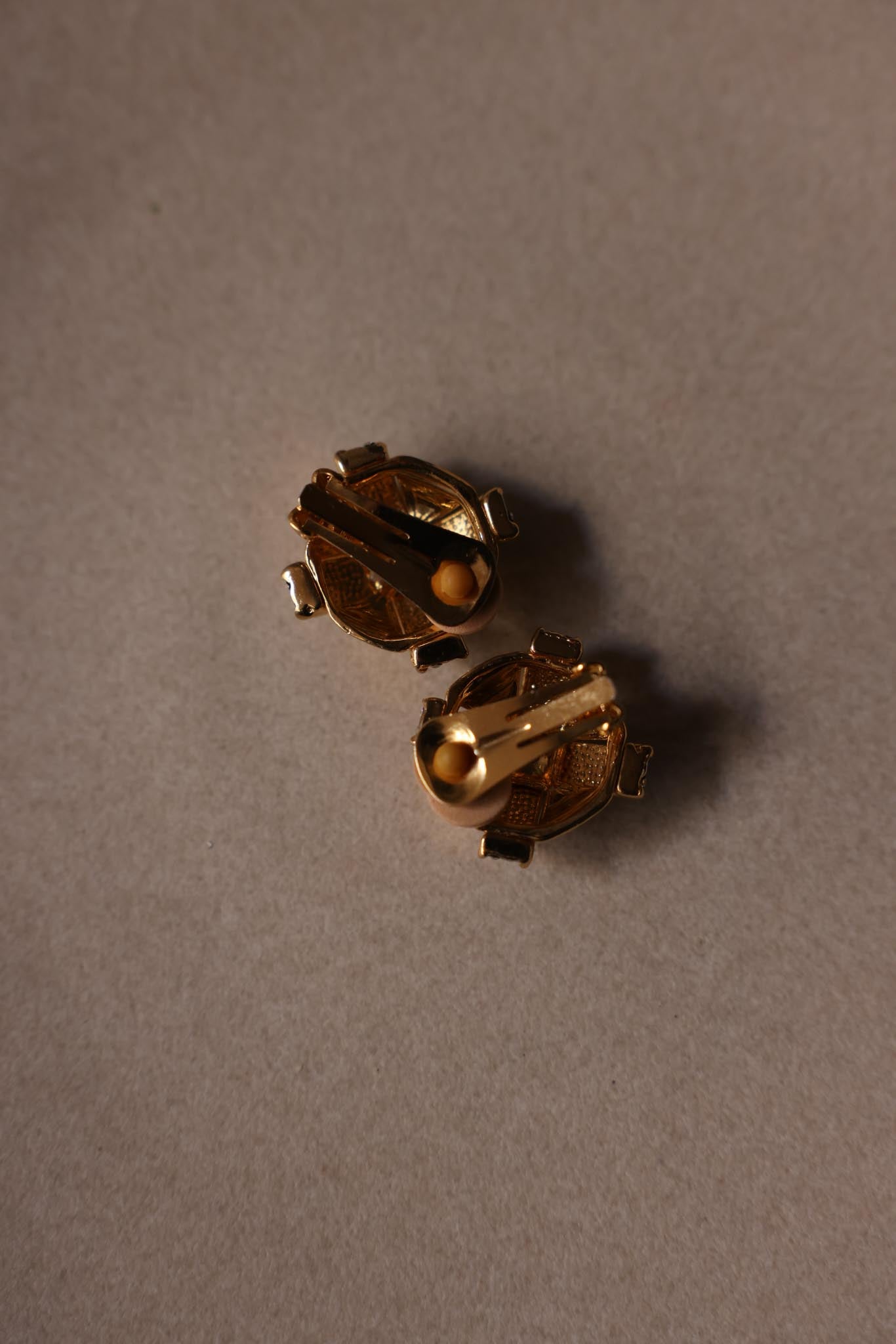 Gold-Tone Rhinestone Crisscross Clip-On Earrings