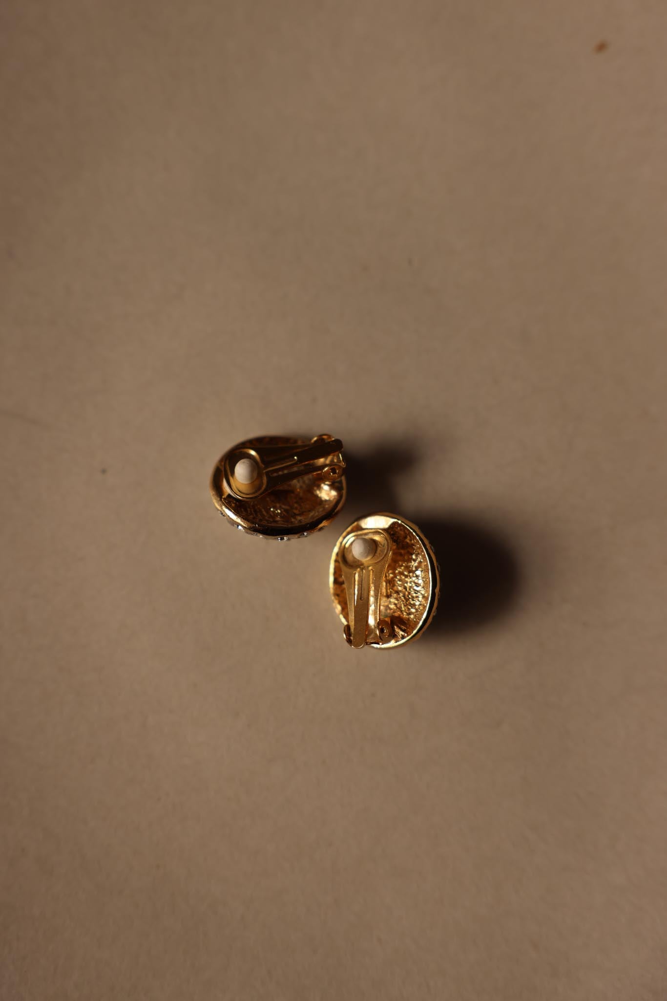 Faux Pearl Rhinestone Clip-On Earrings