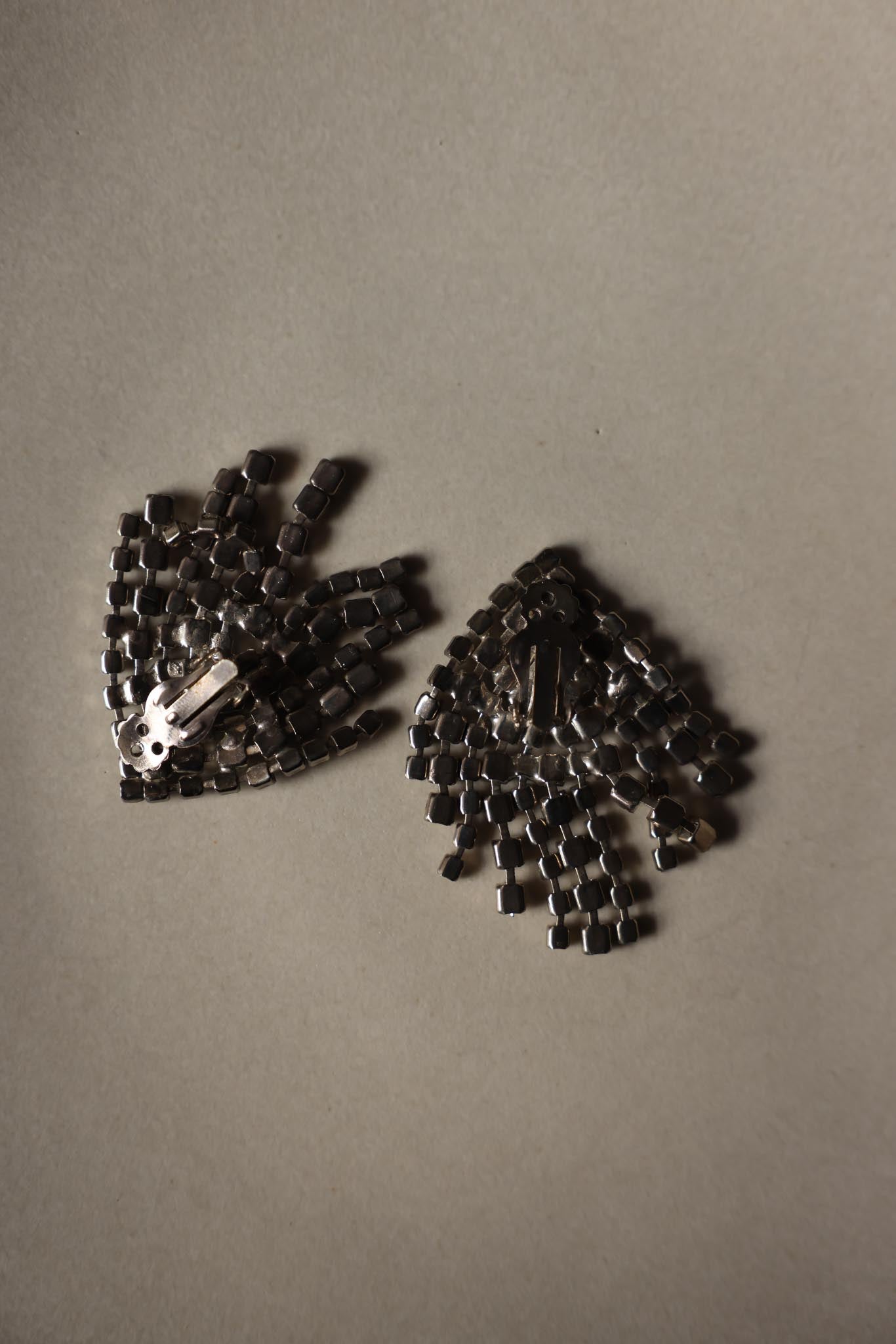 Rhinestone Fringe Clip-On Earrings