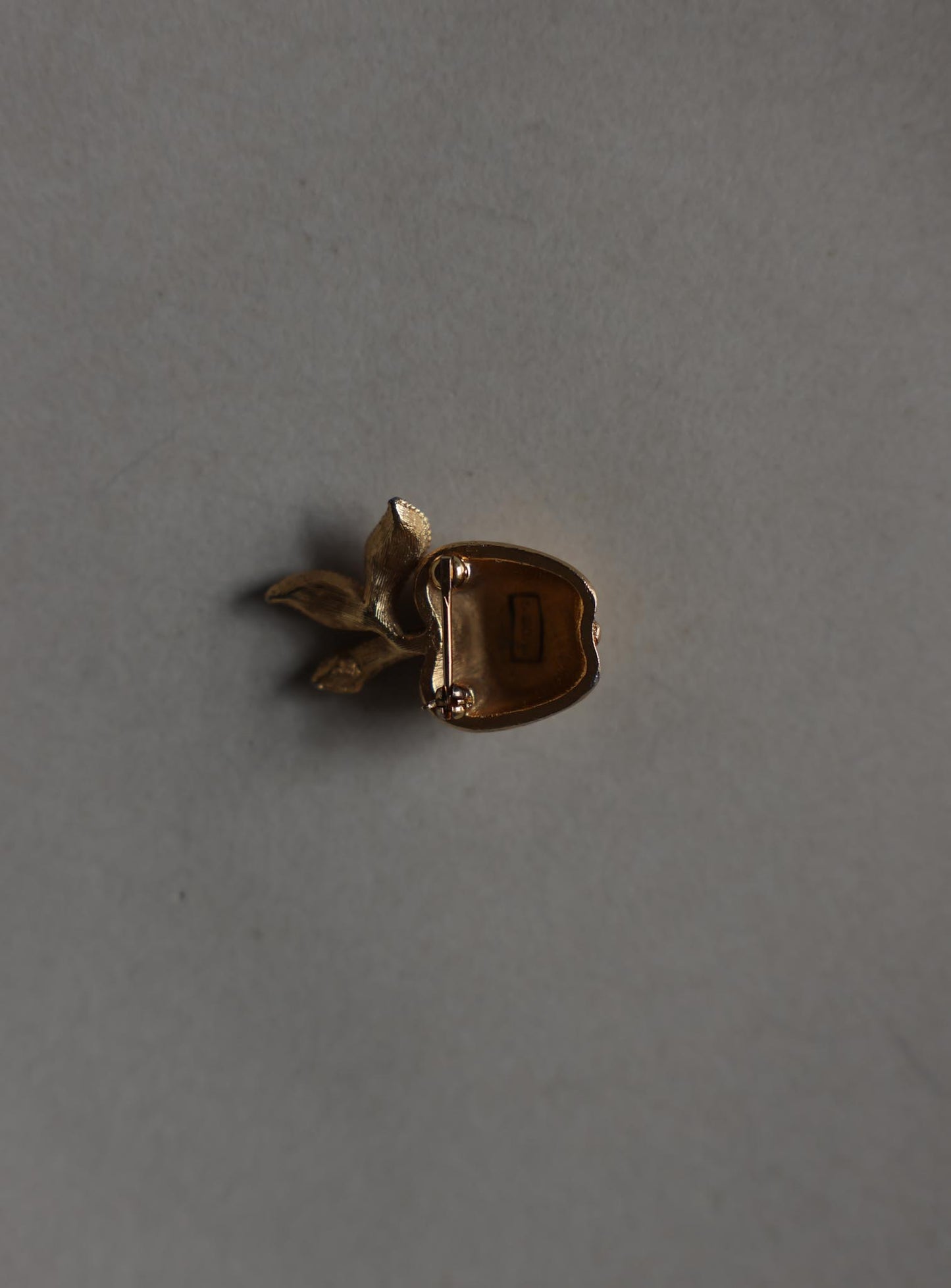 Gold Tone Apple Brooch