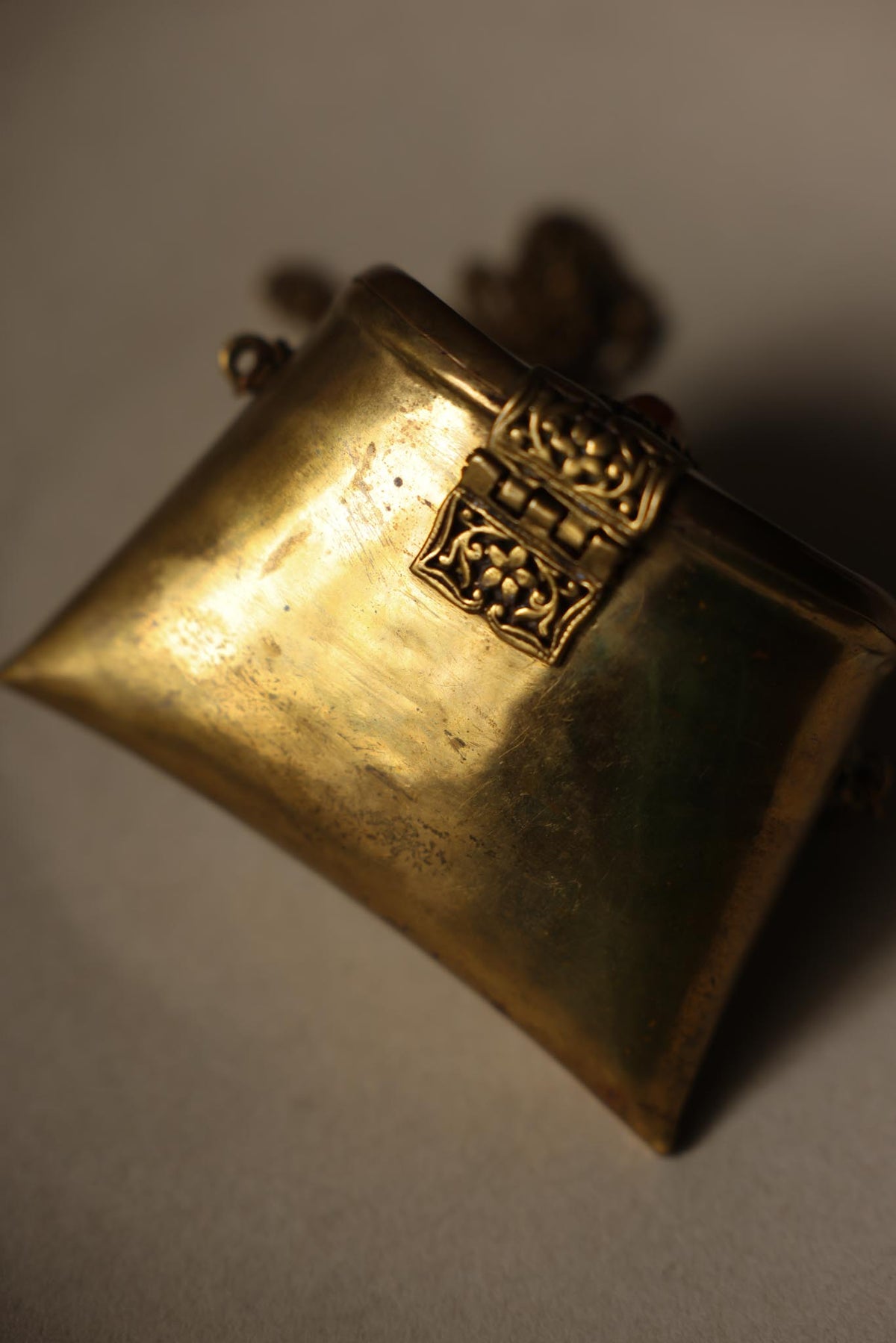 1920s Art Deco Brass Pillow Purse -