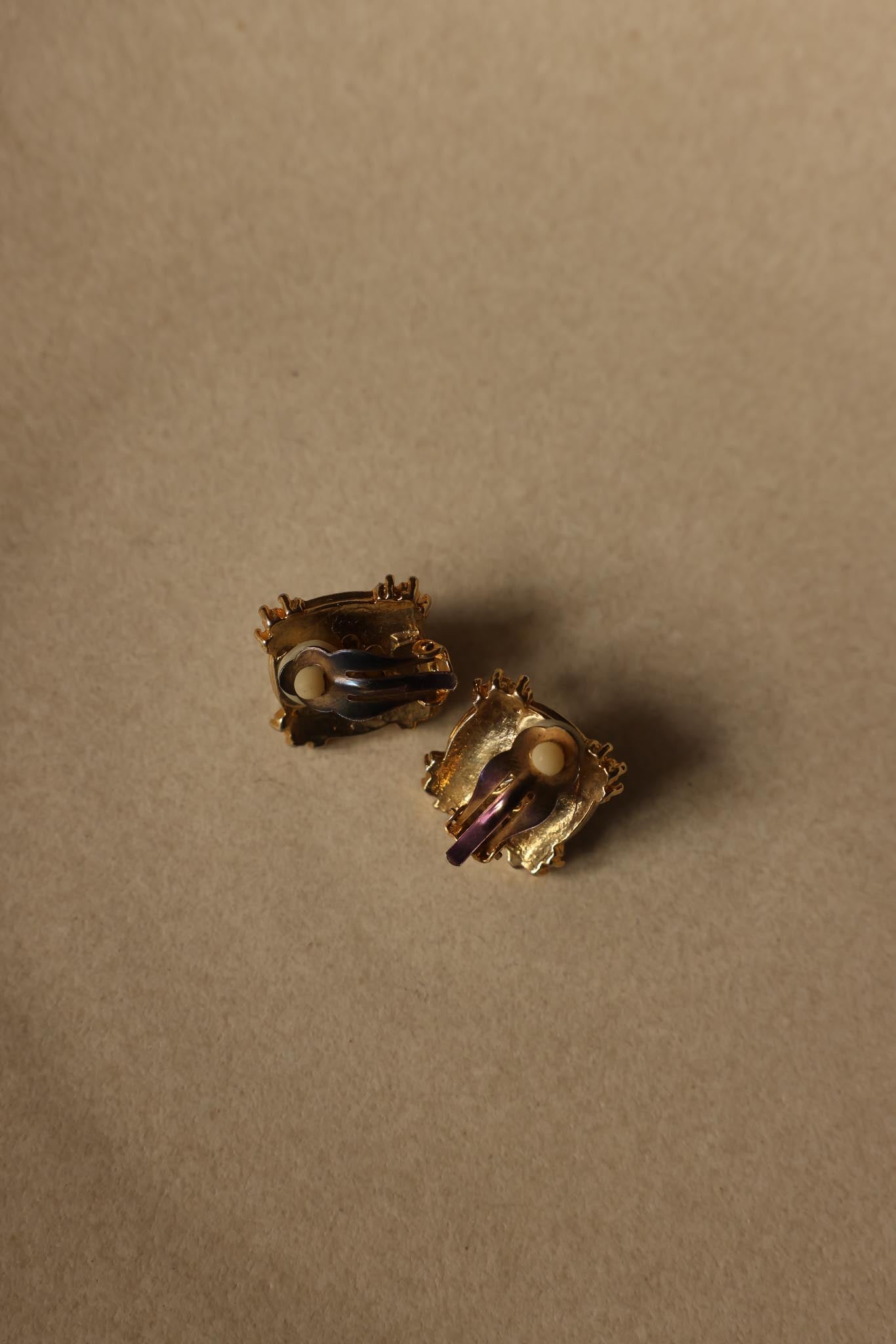 Faux Pearl and Rhinestone Clip-On Earrings|Vintage Baazaar