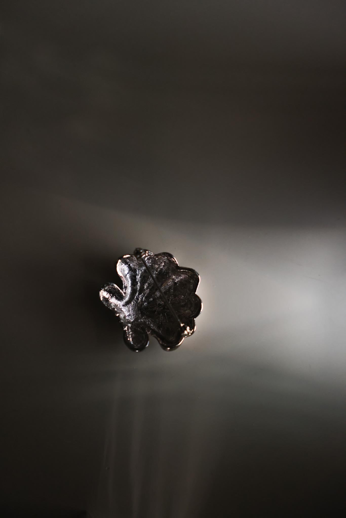 Silver-Tone Shell Brooch