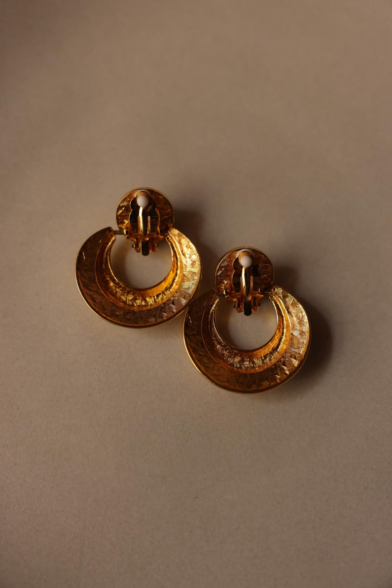 Gold Tone Clip-On Earrings with Faux Pearls|Vintage Baazaar
