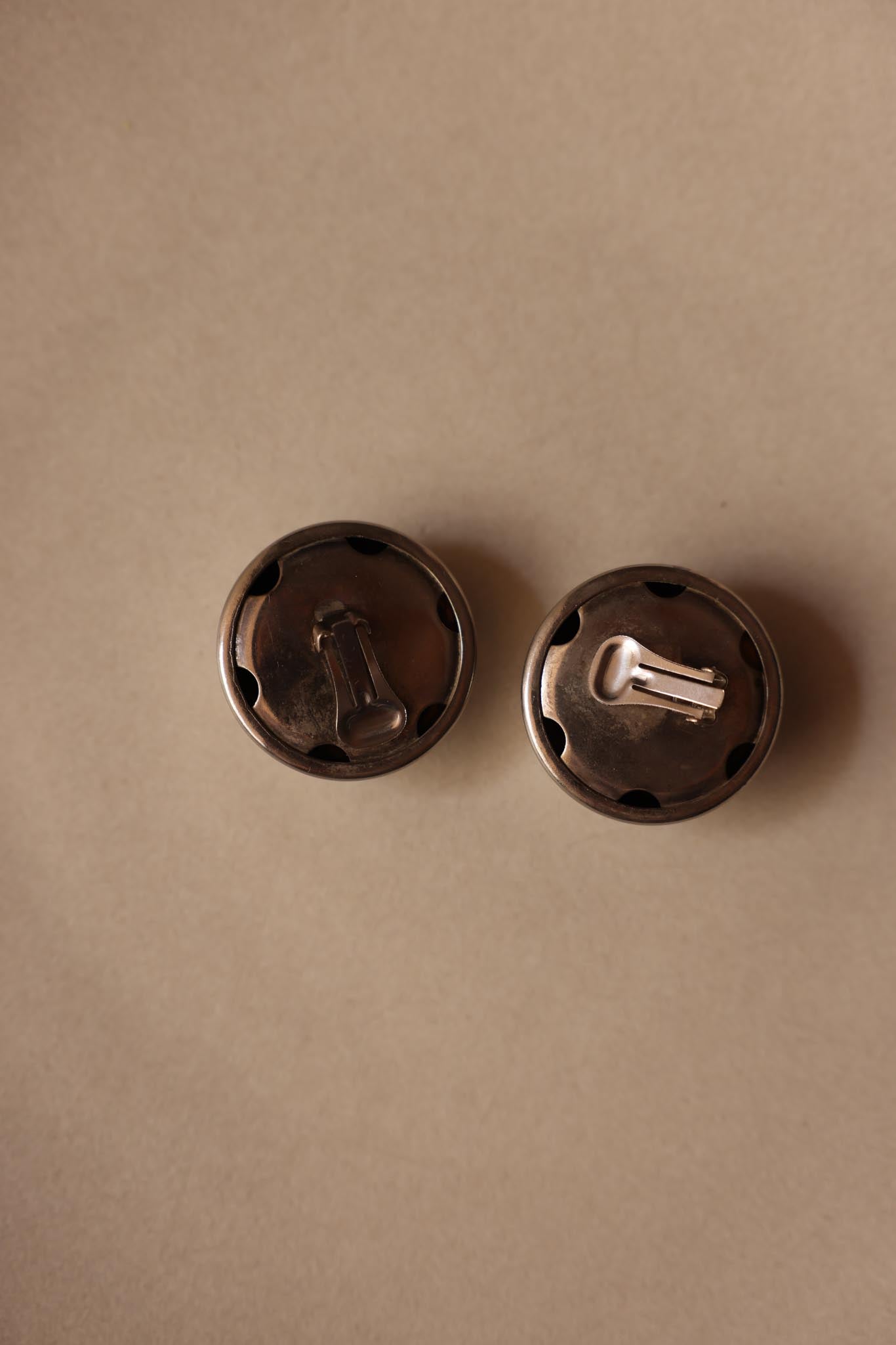 Silver tone Dome Clip-On Earrings
