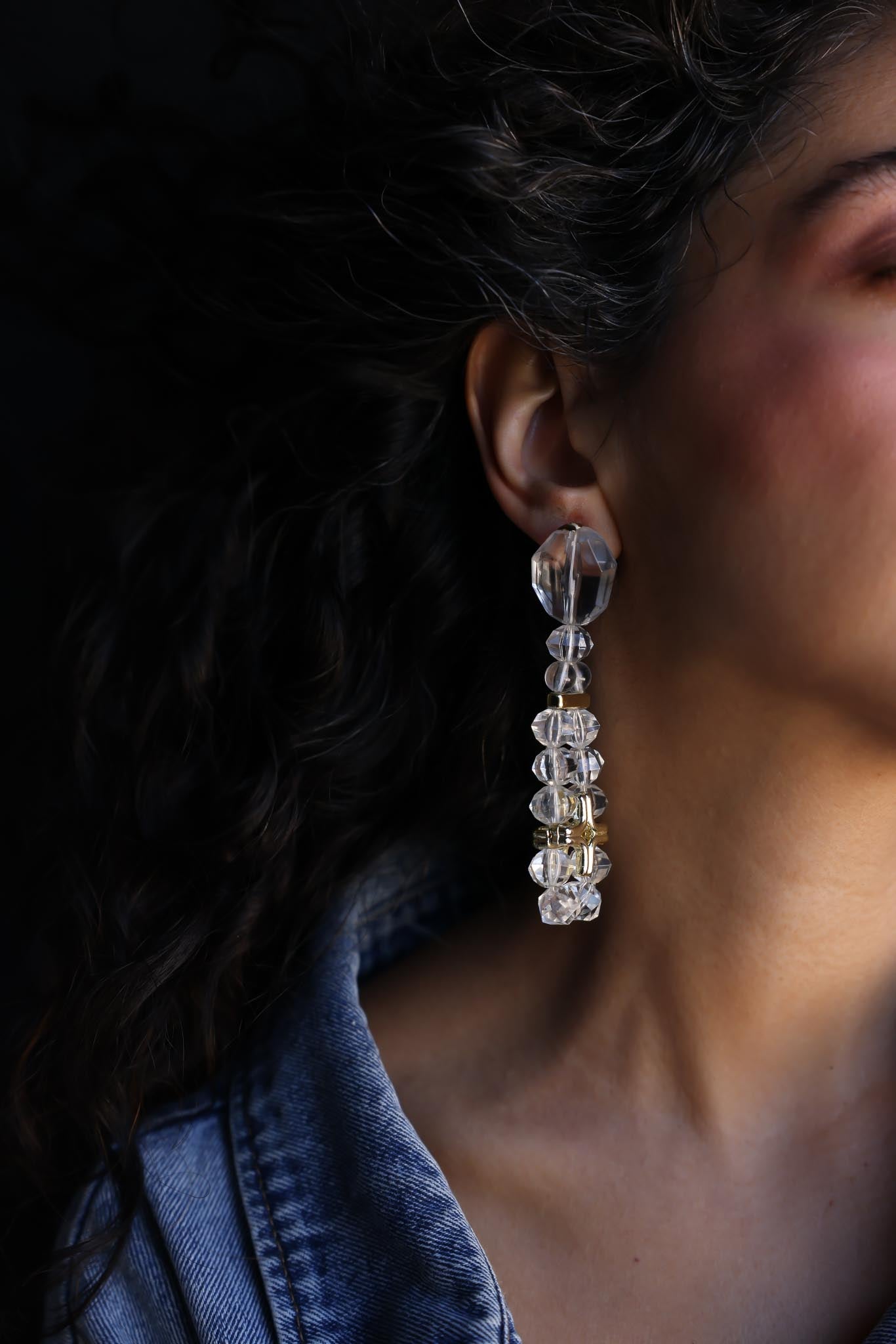 Crystal Cascade Earrings|Vintage Baazaar