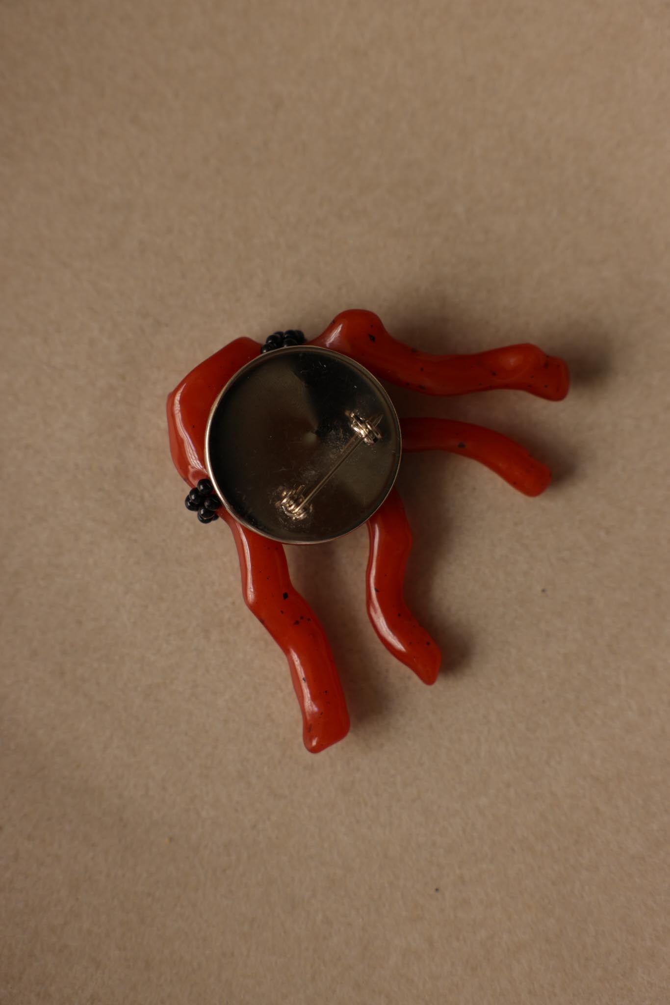 Oversized Orange Resin Statement Brooch