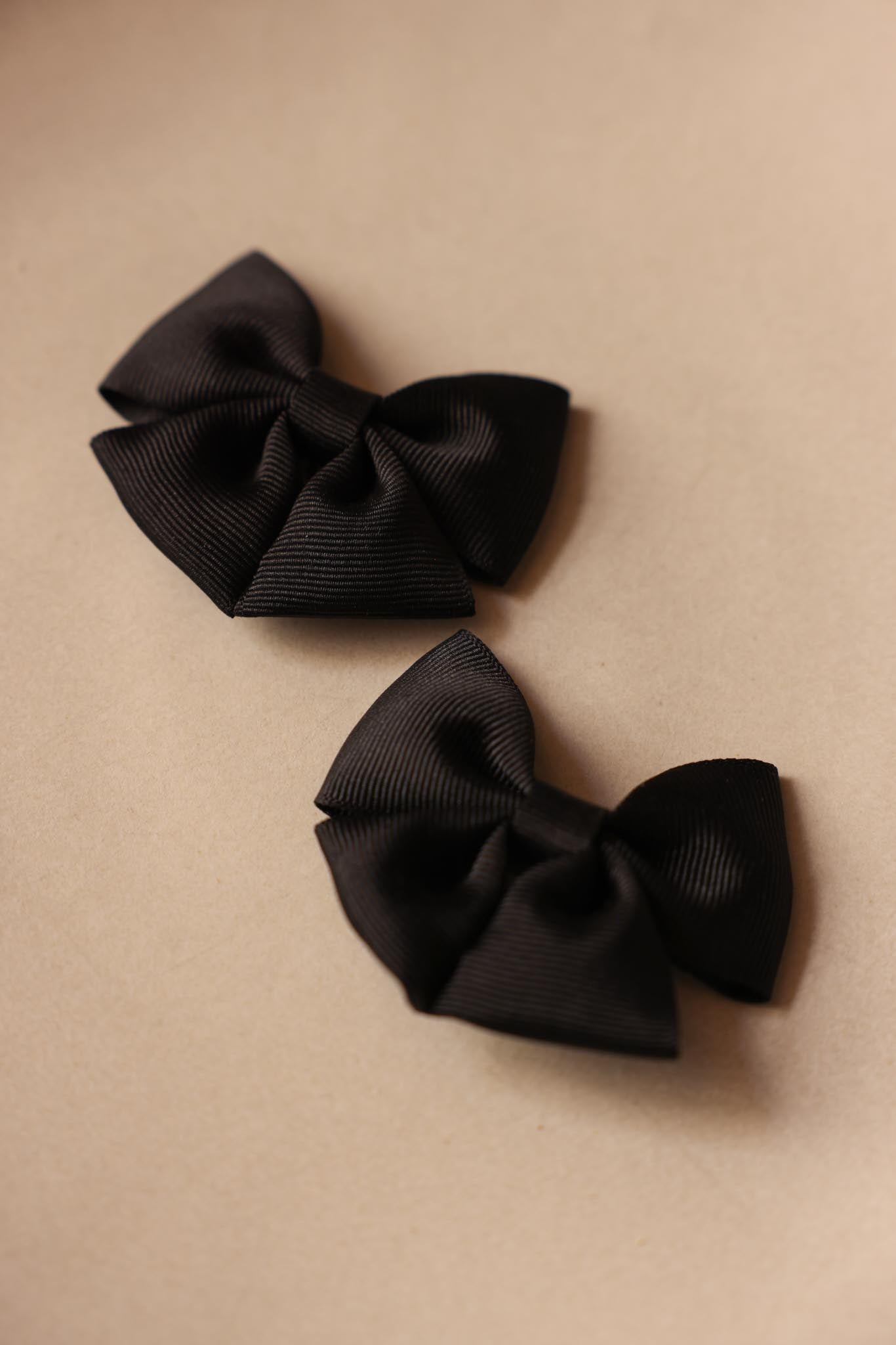 Black Grosgrain Bow Shoe Clips