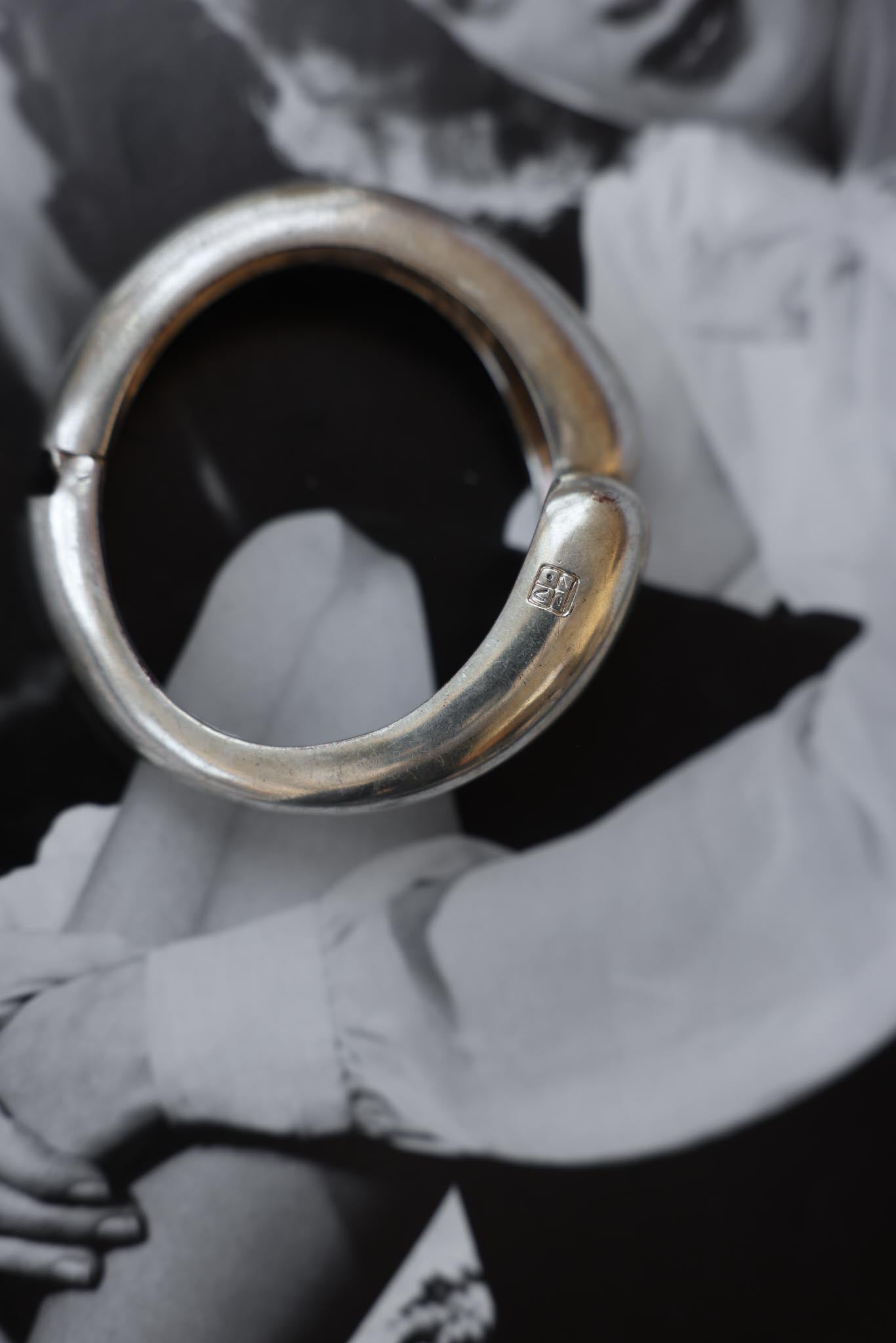 Modernist Silver-Tone Cuff Bracelet|Vintage Baazaar