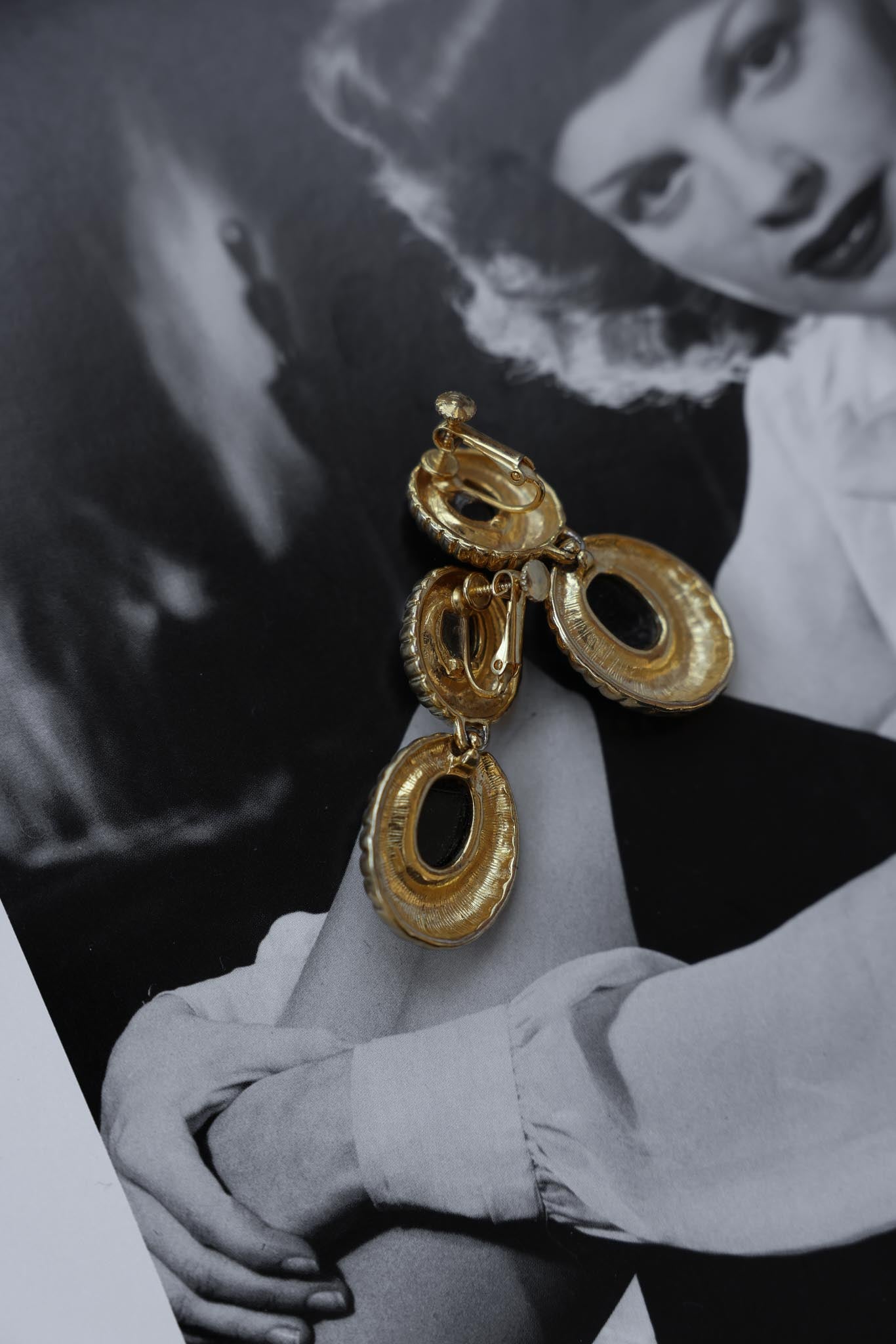 Black and Gold Drop Earrings|Vintage Baazaar