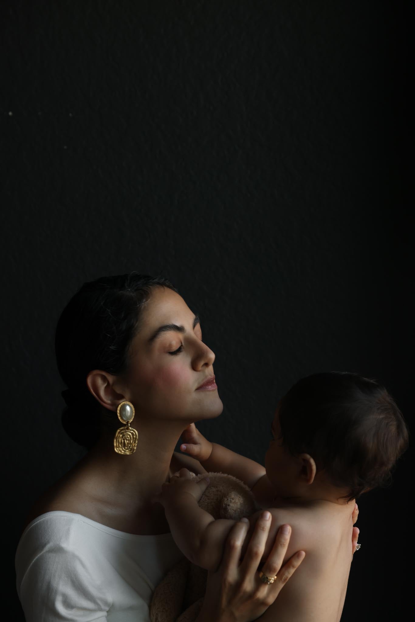 Matte Gold Faux Pearl Statement Clip-On Earrings