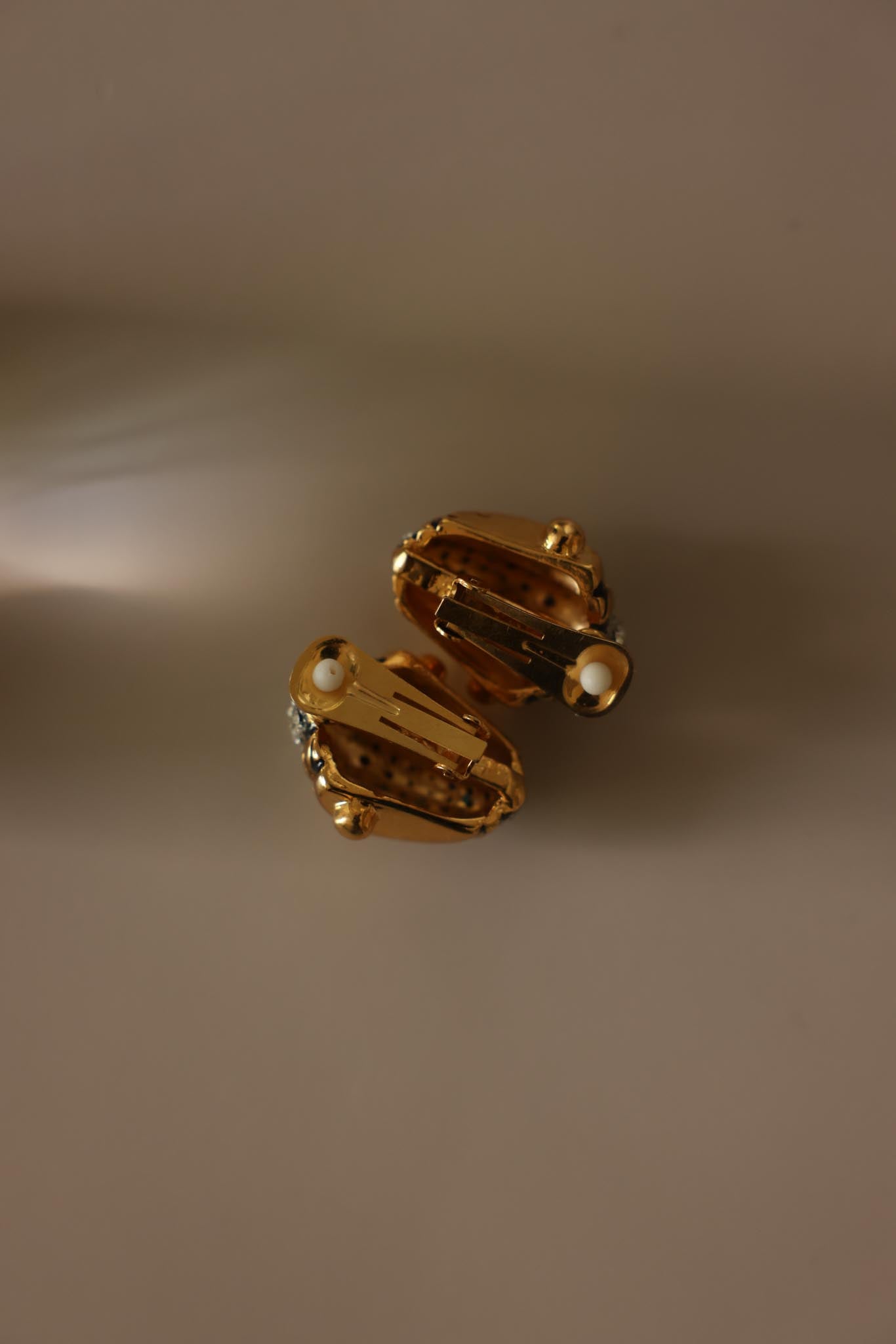 Two-Tone Rhinestone Clip-On Earrings