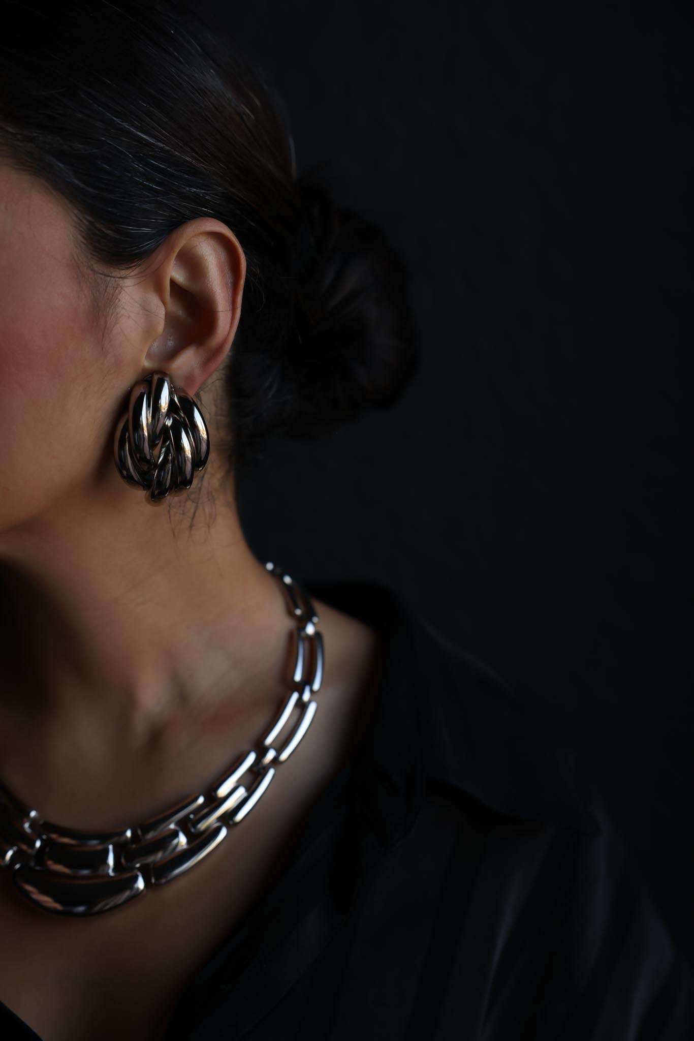 Silver-Tone Knot Clip-On Earrings