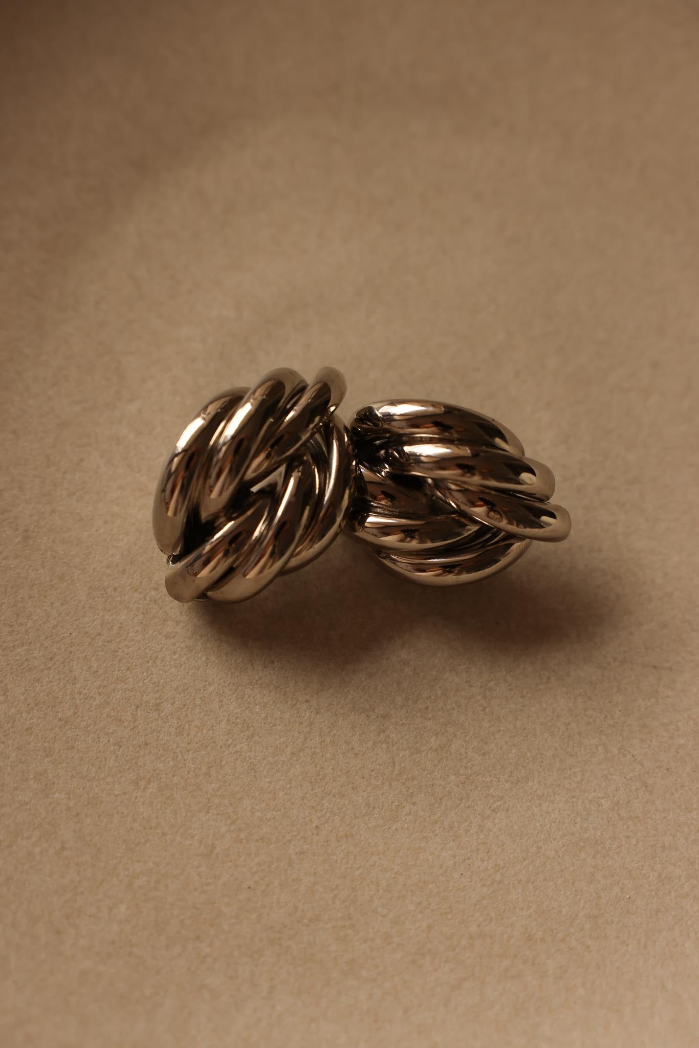 Silver-Tone Knot Clip-On Earrings