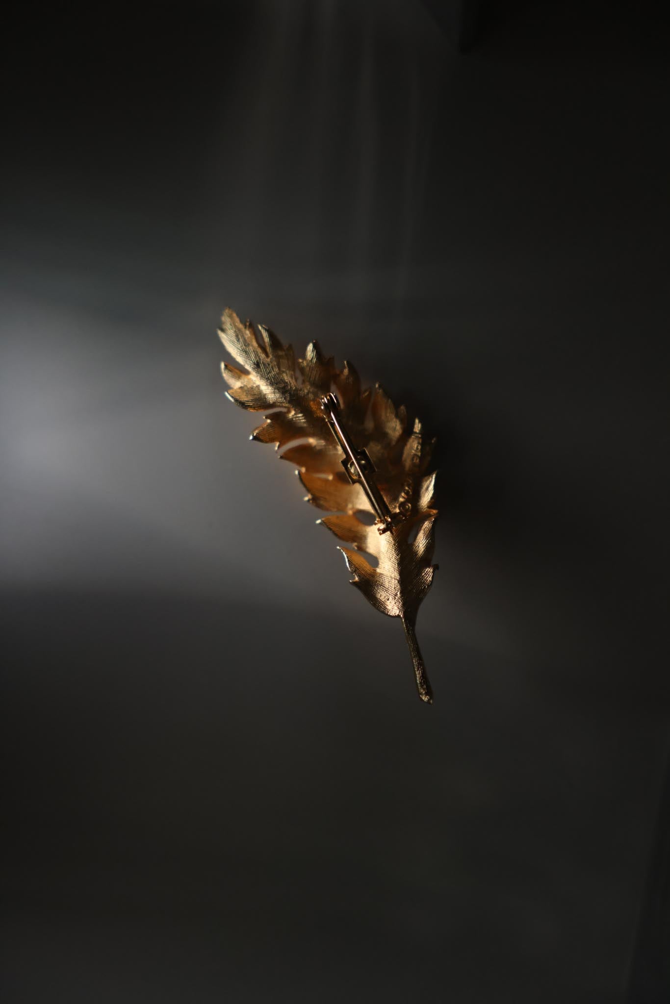 Gold-Tone Leaf Brooch