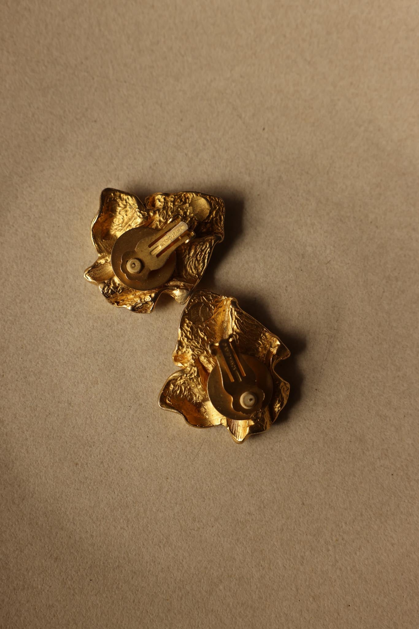 Norma Jeans Golden Drape Clip-On Earrings|Vintage Baazaar