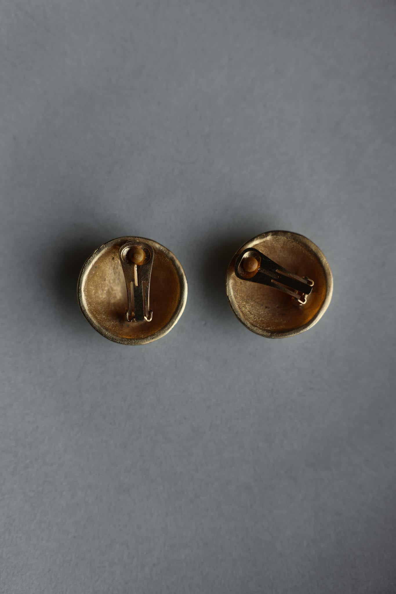 Matte Gold Dome Clip-On Earrings|Vintage Baazaar