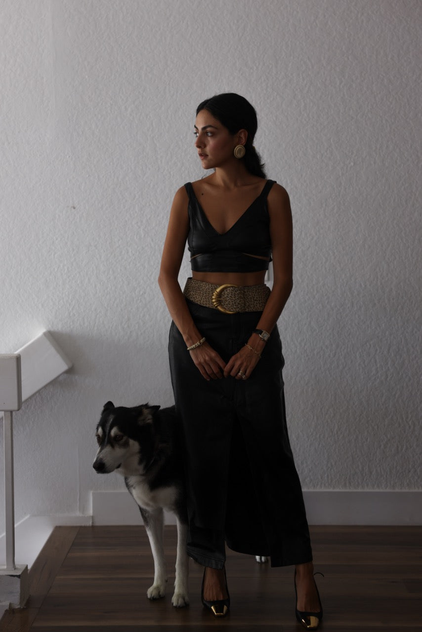 Leopard Gold Statement Belt|Vintage Baazaar 