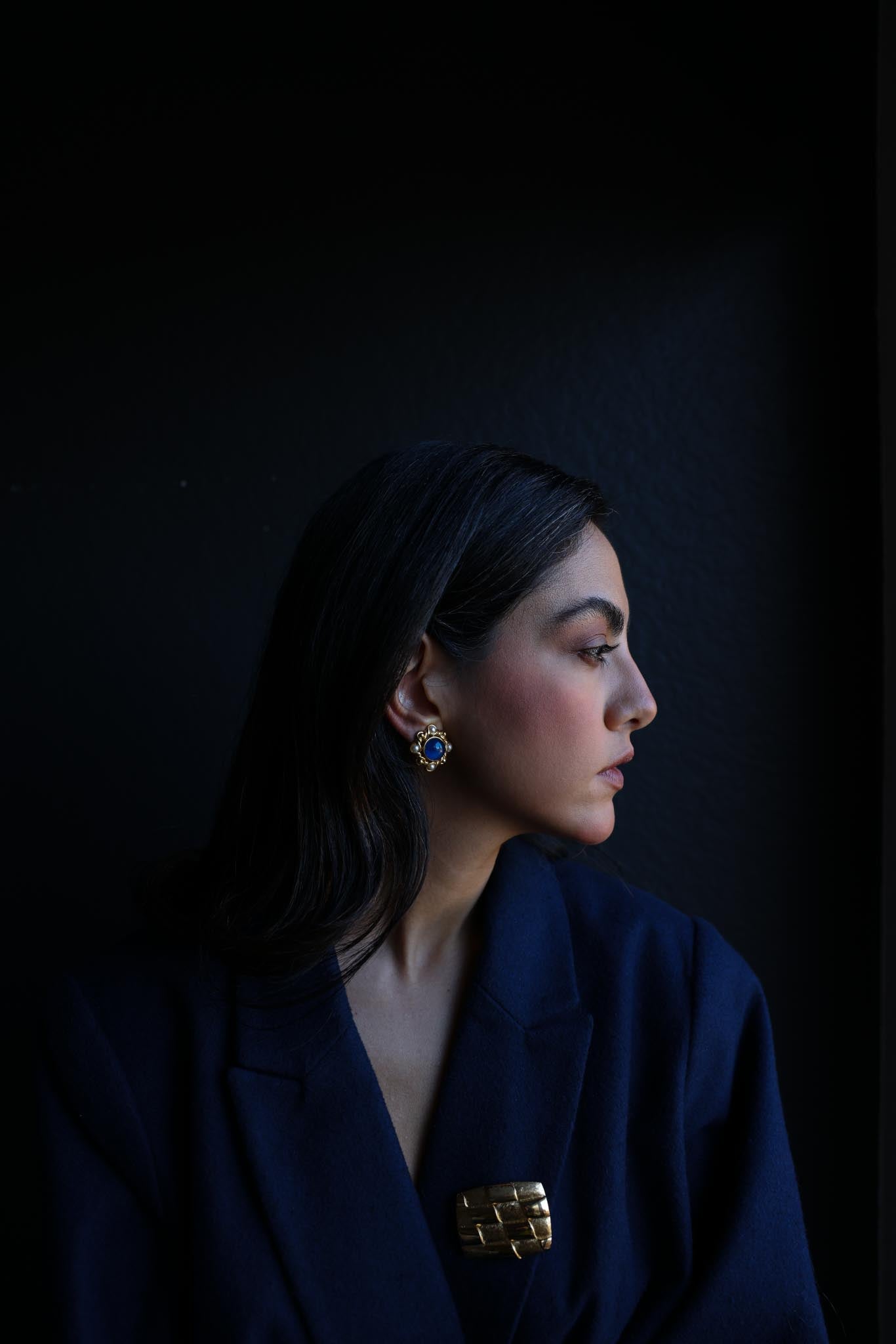 Royal Sapphire Bloom Earrings|Vintage Baazaar 