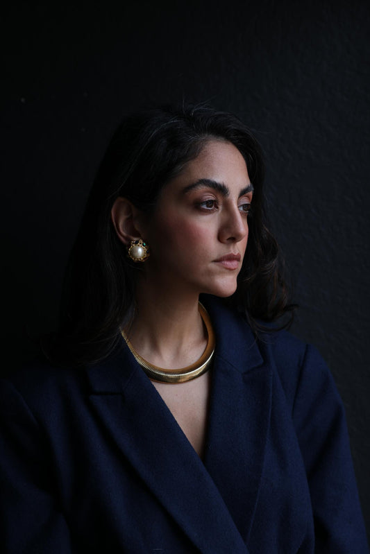 Jewel Crown Pearl Earrings|Vintage Baazaar 
