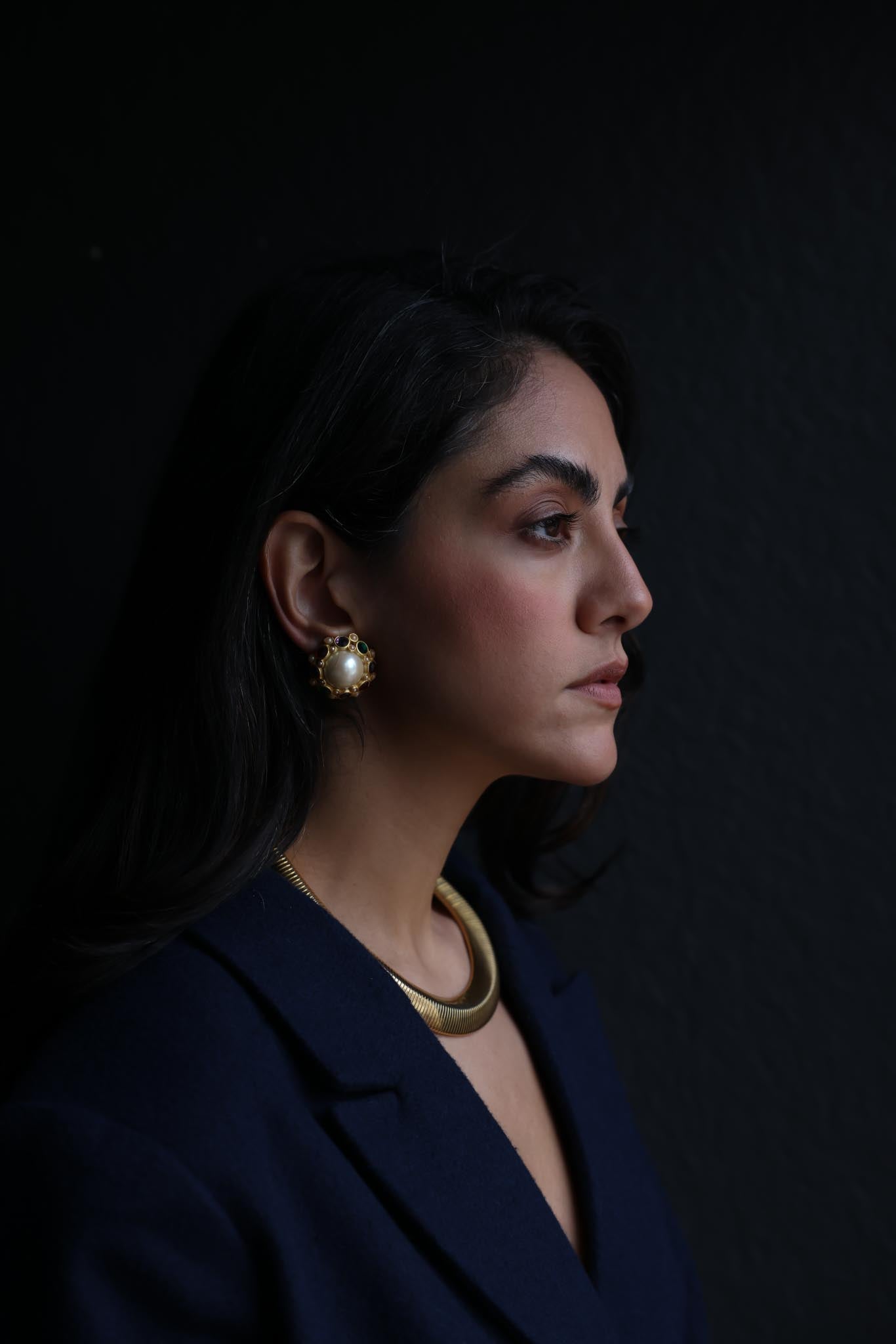 Jewel Crown Pearl Earrings|Vintage Baazaar 