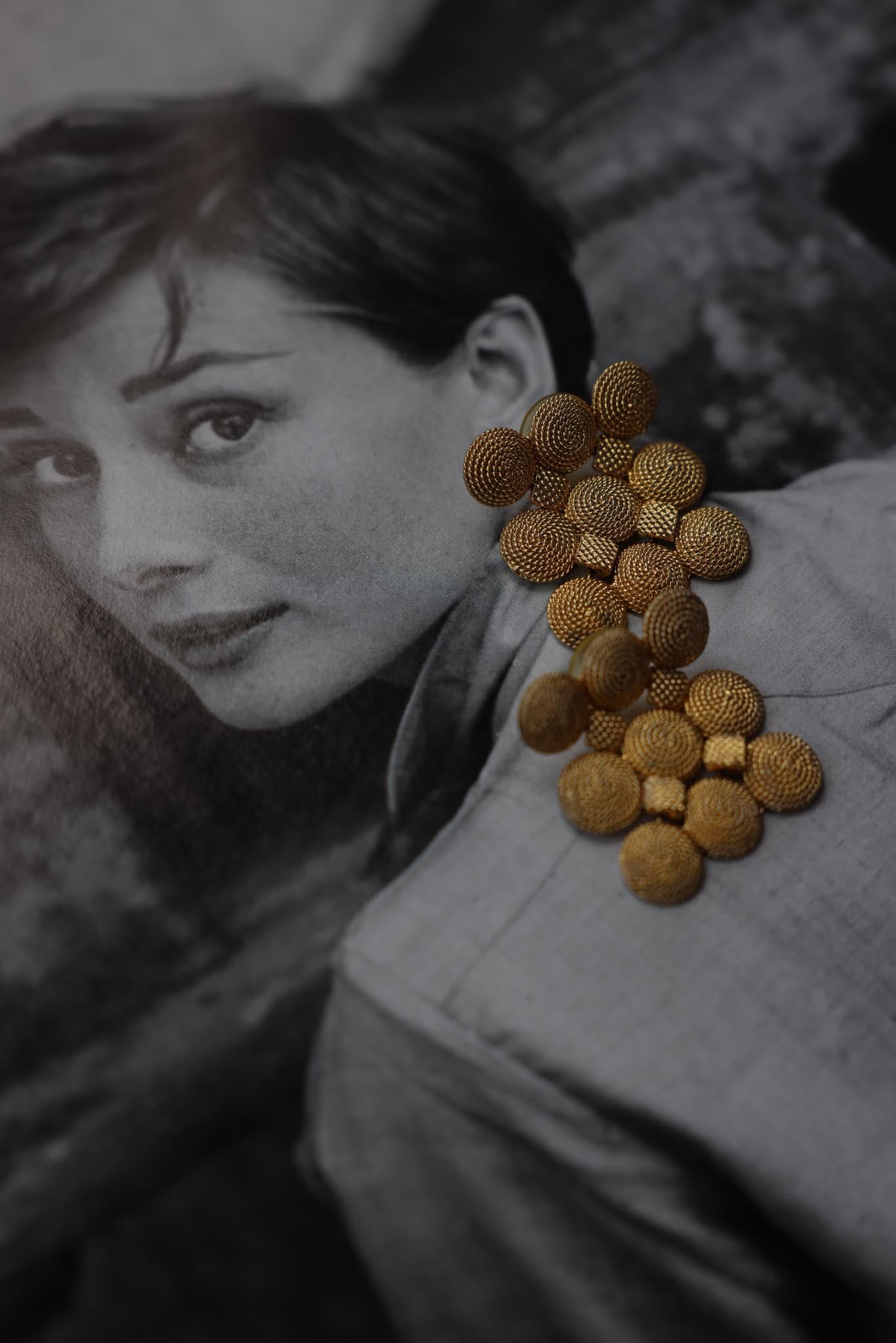 Golden Mosaic Earrings|Vintage Baazaar 