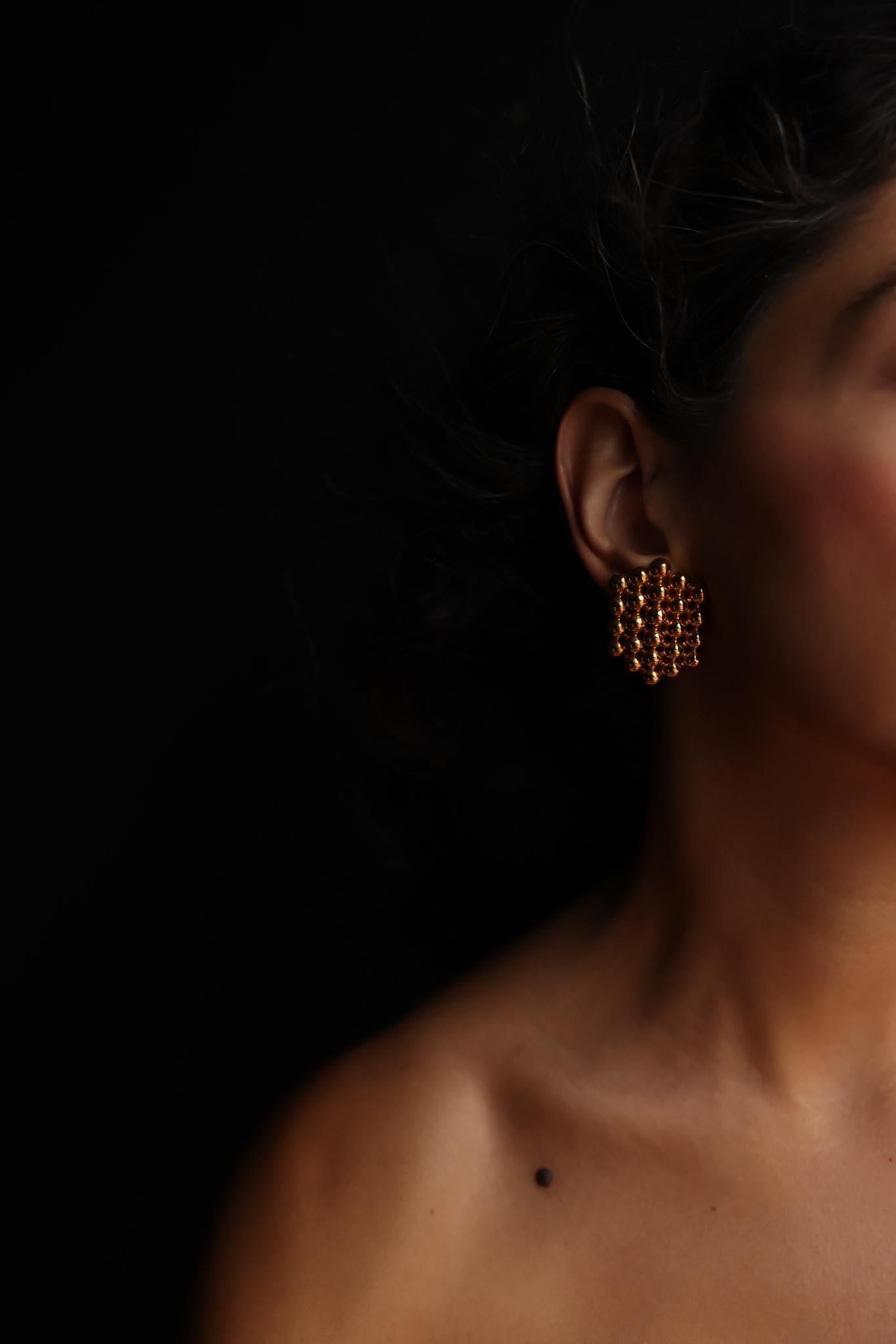 Gold-Tone Cluster Clip-On Earrings